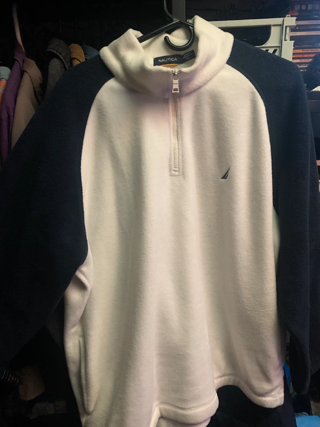 Nautica Quarter Zip Fleece Pullover Sweatshirt XL