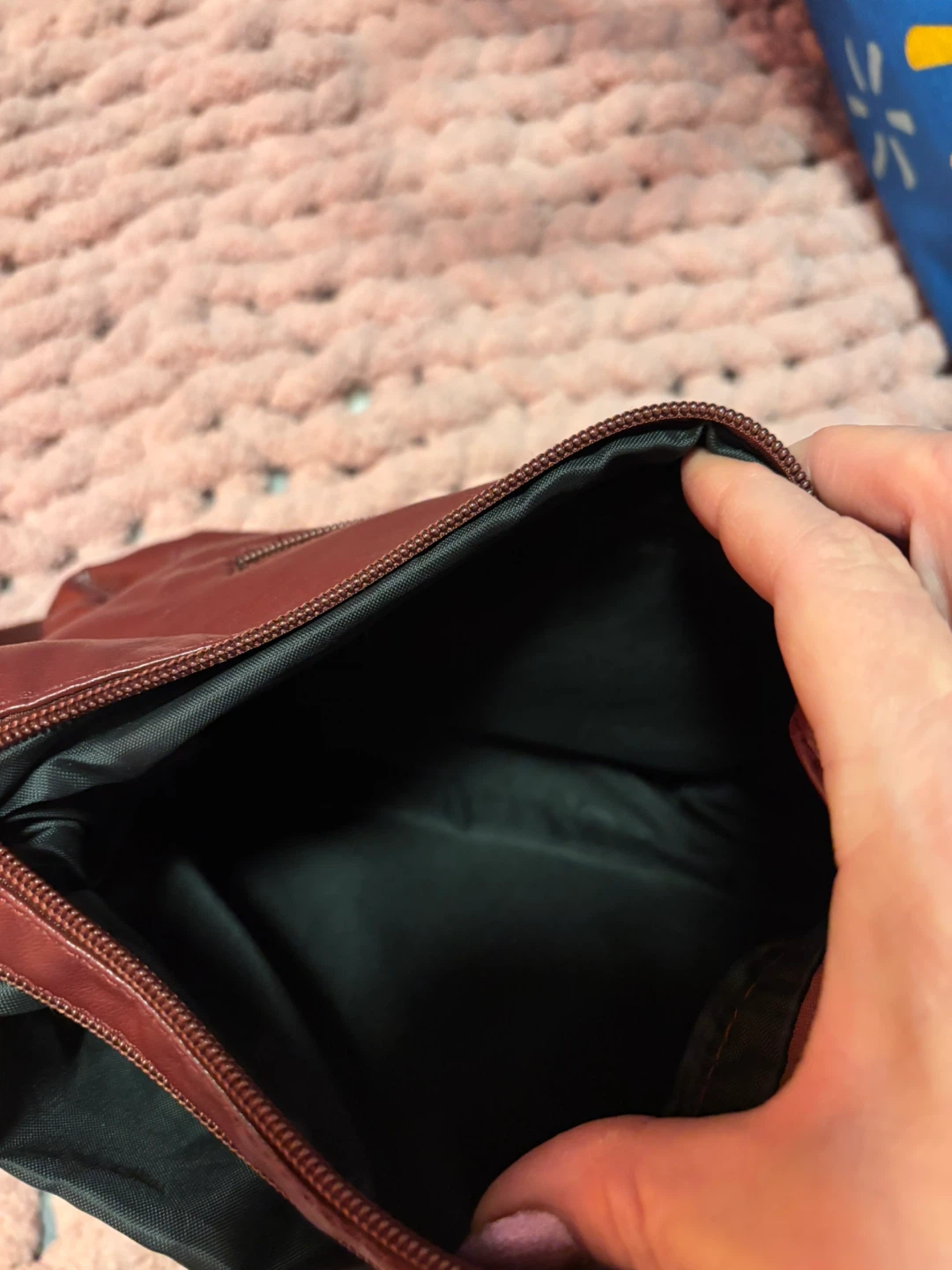 Maroon Faux Leather Crossbody Bag - photo 5