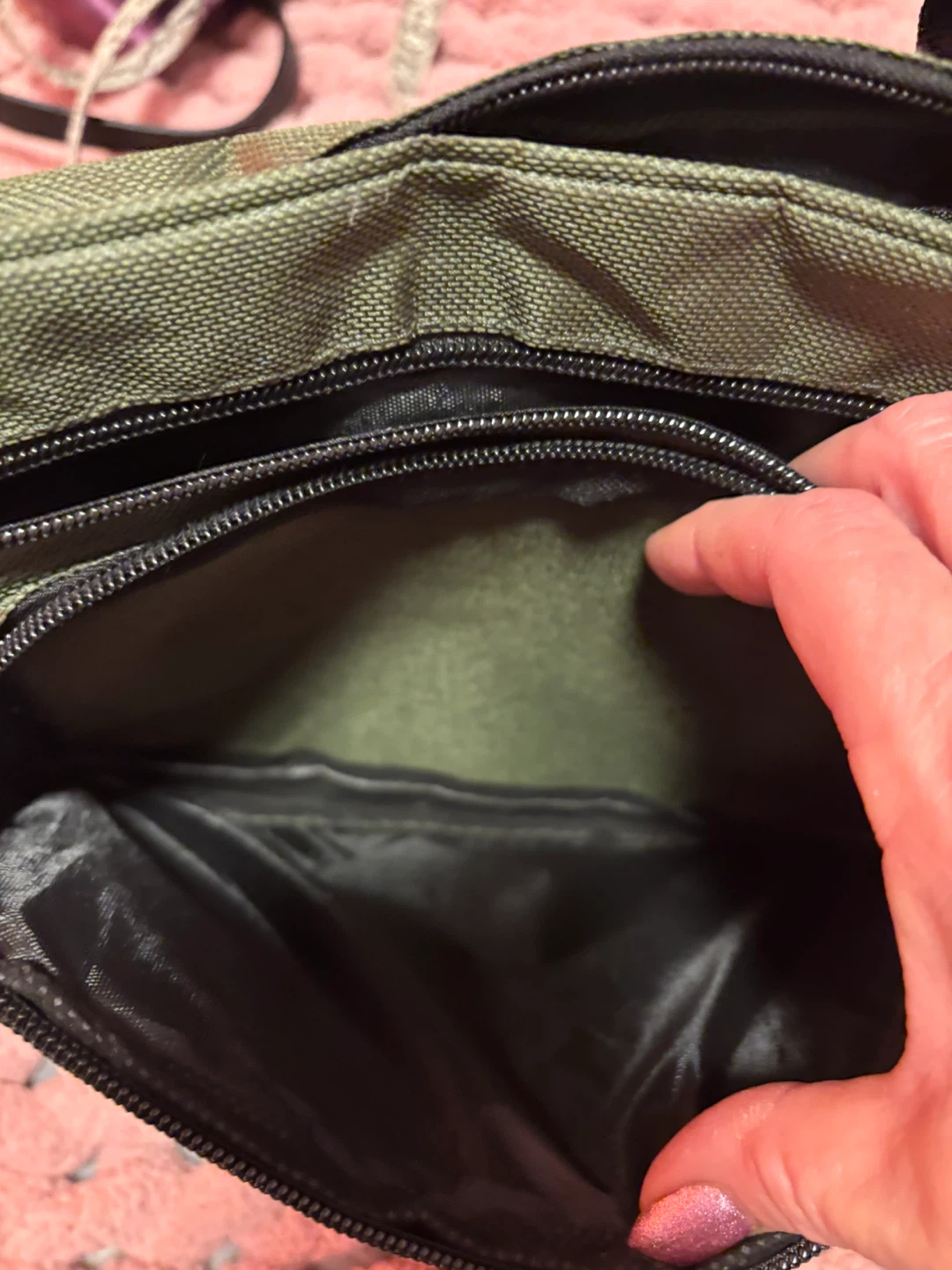 Green Nylon Crossbody Bag with Multiple Pockets - photo 3