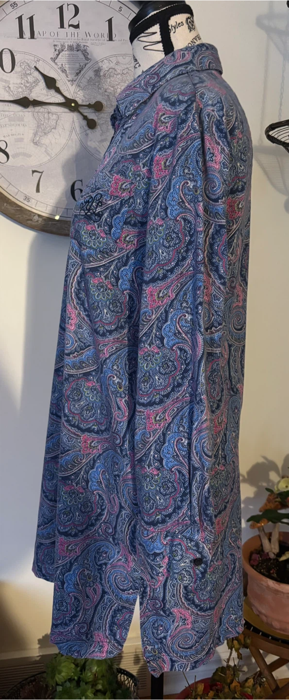Ralph Lauren Paisley Print Long Sleeve Shirt Dress with Belt - photo 5