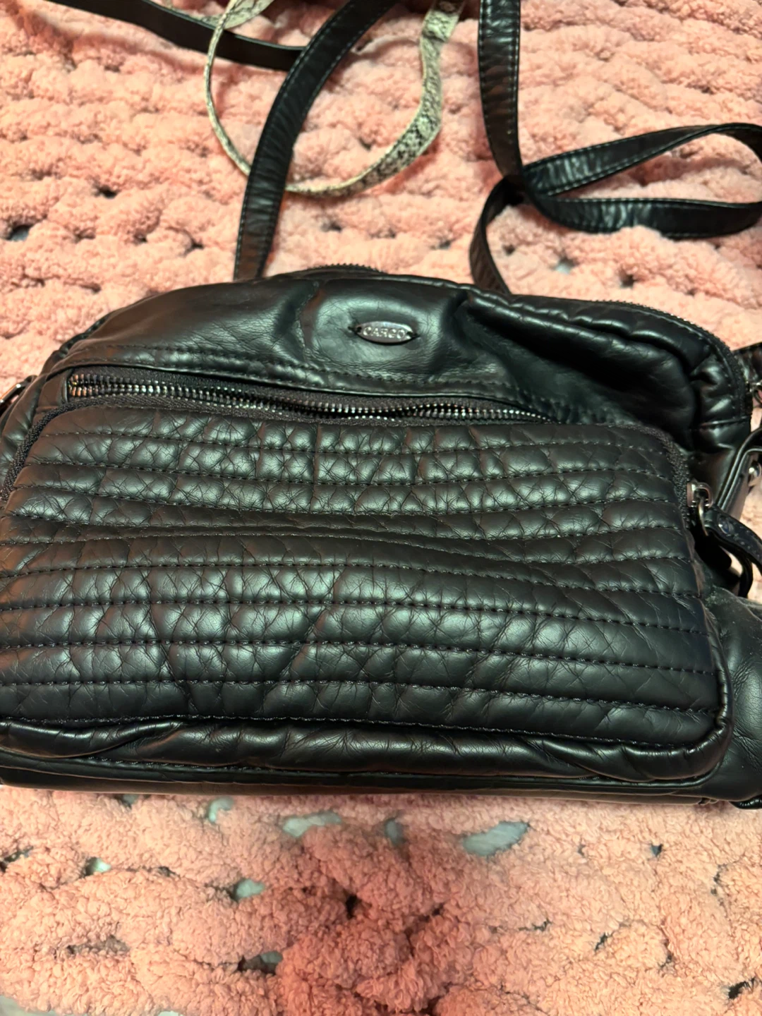 Black Faux Leather Crossbody Bag