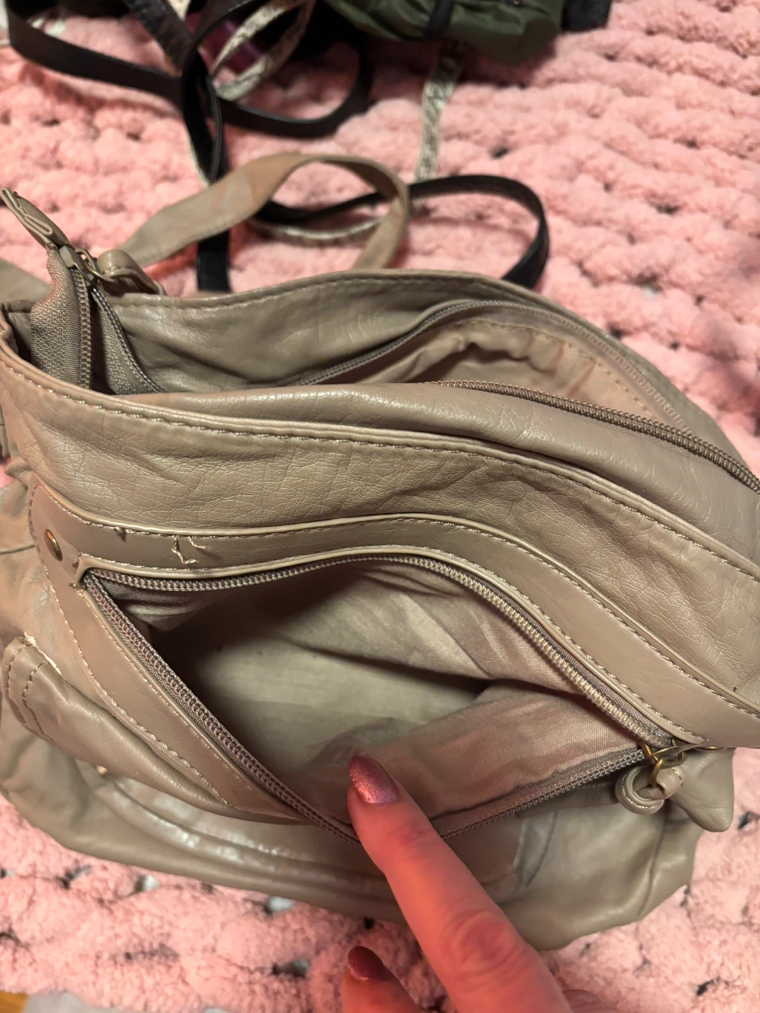 Brown Faux Leather Shoulder Bag - photo 2