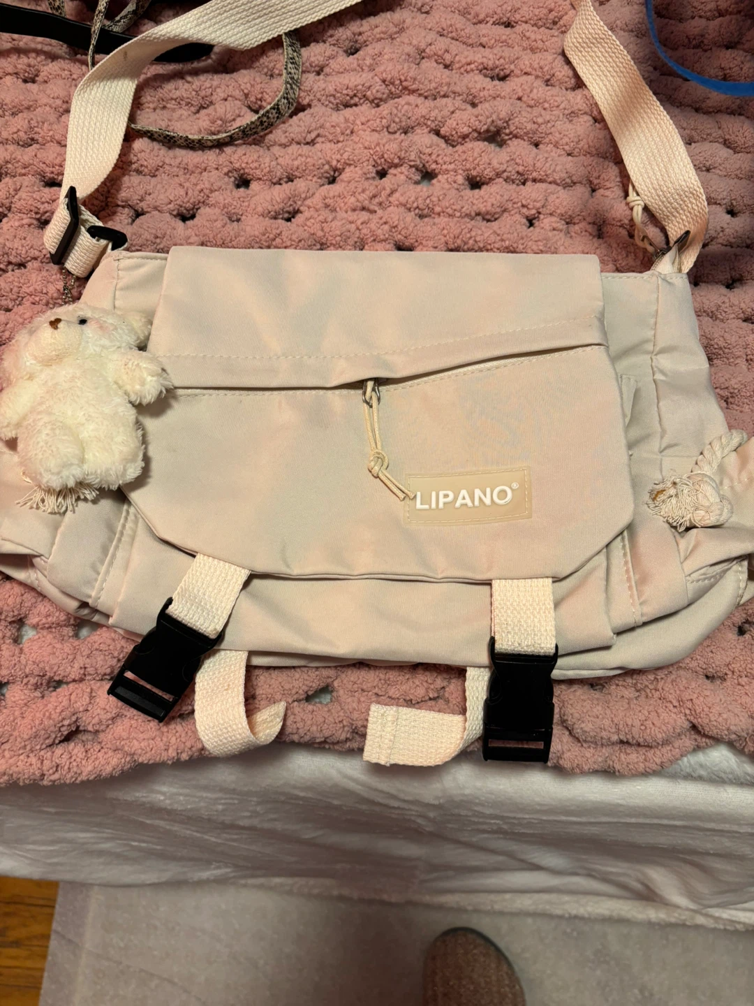 Lipano Crossbody Bag with Teddy Bear Charm