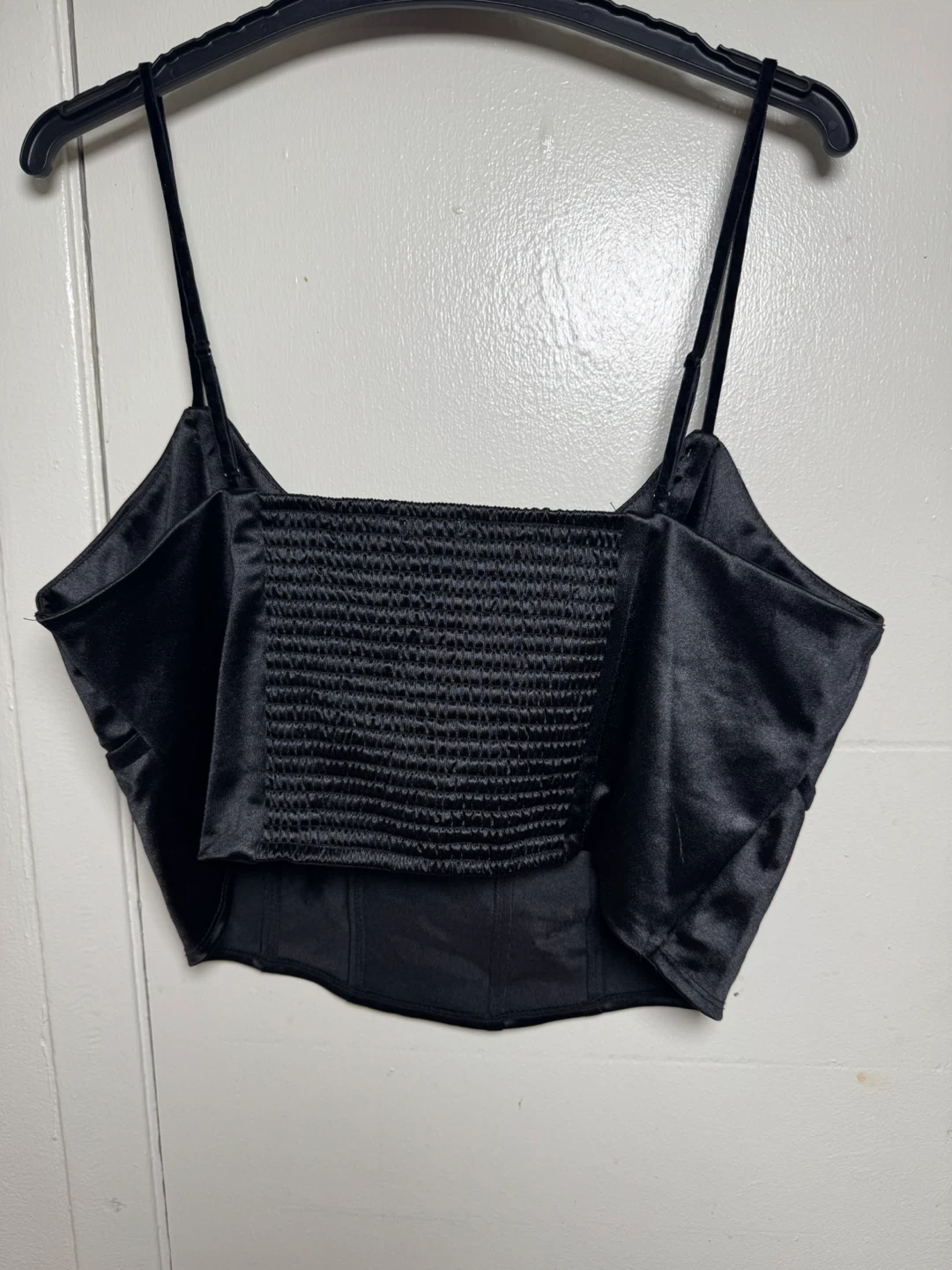 Wild Fable Black Satin Smocked Corset Top XL - photo 2