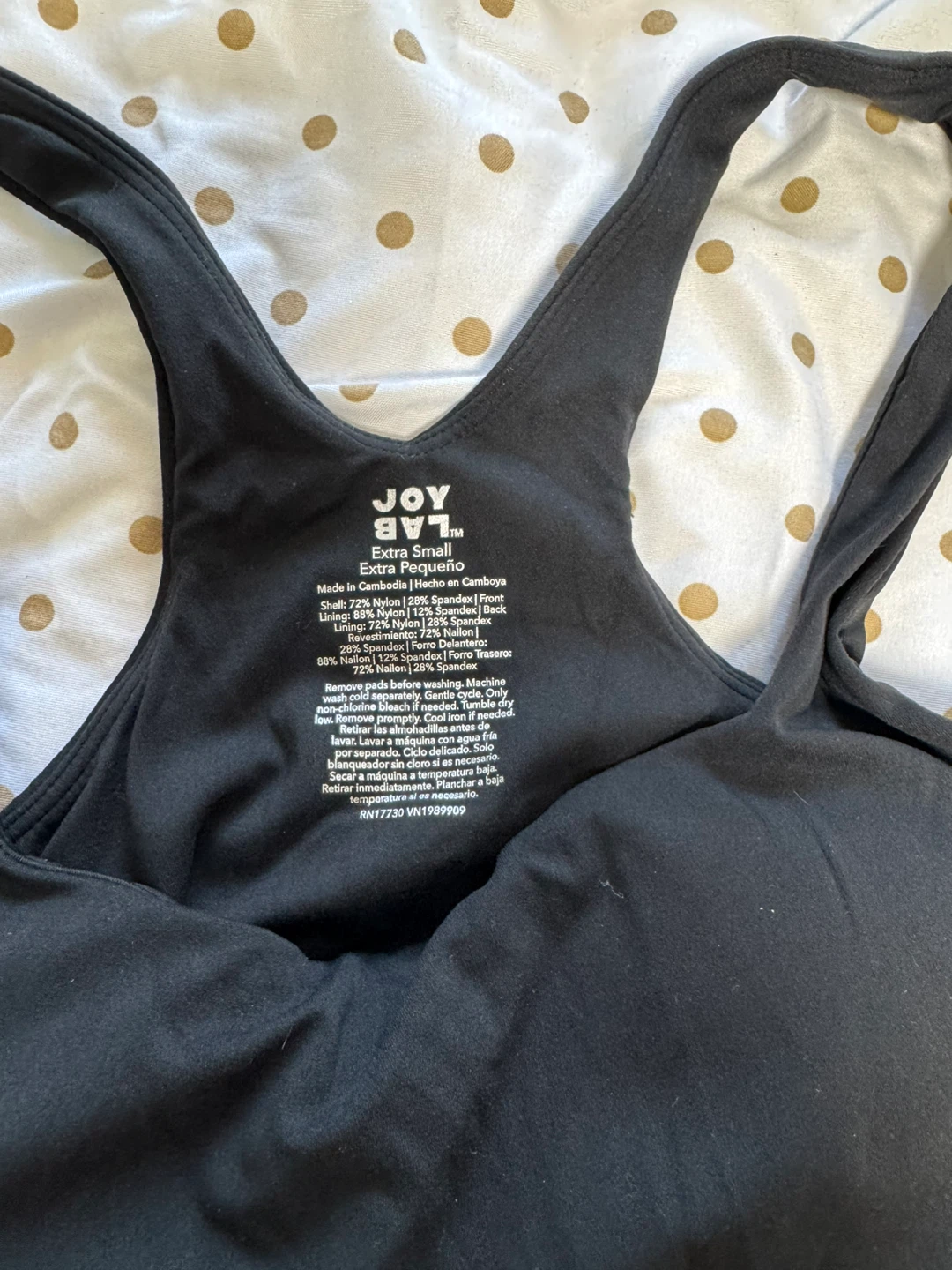 JoyLab Black Sports Bra - Extra Small - photo 3