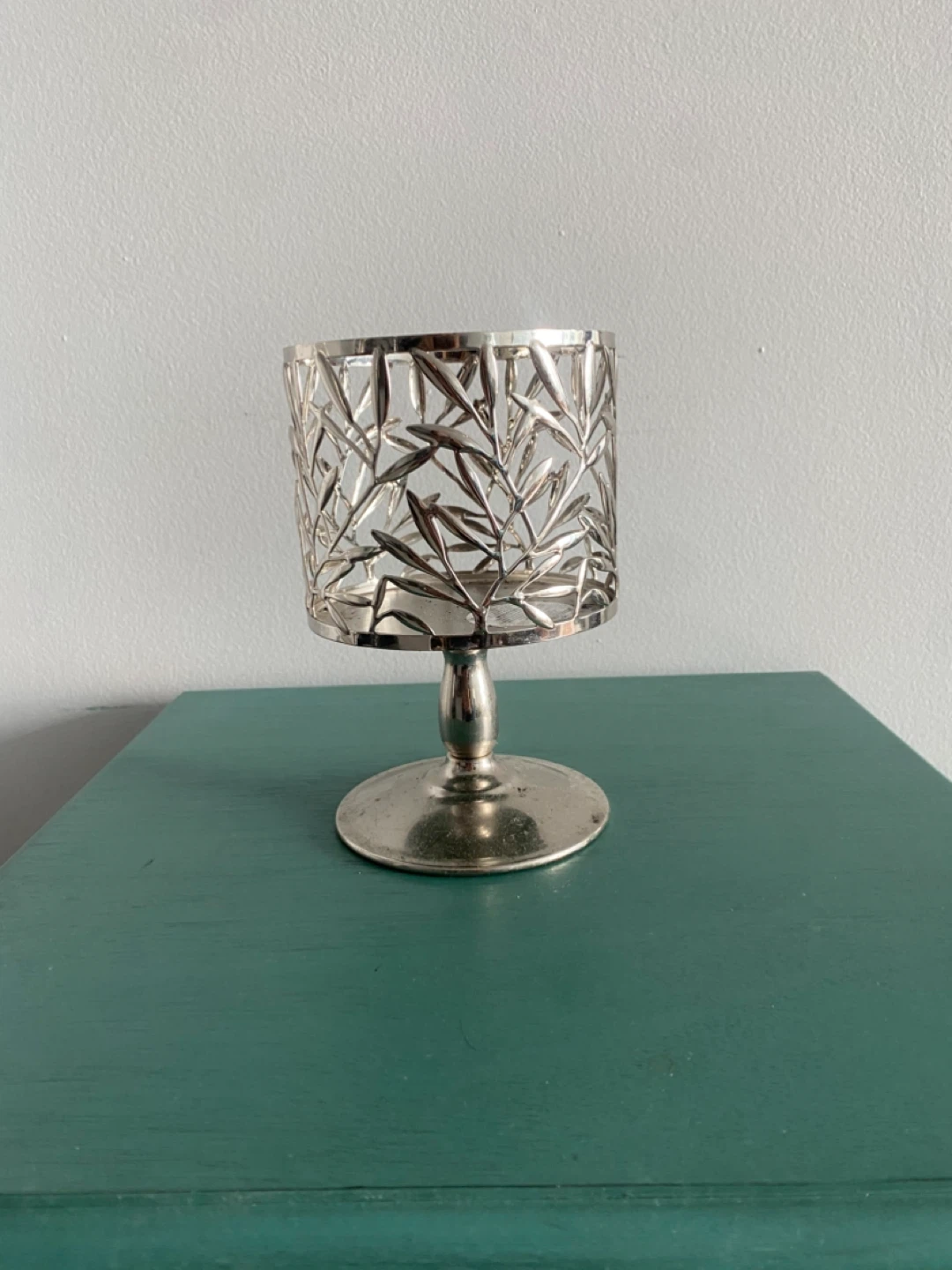 Bath and body works Silver Leaf Design Candle Holder