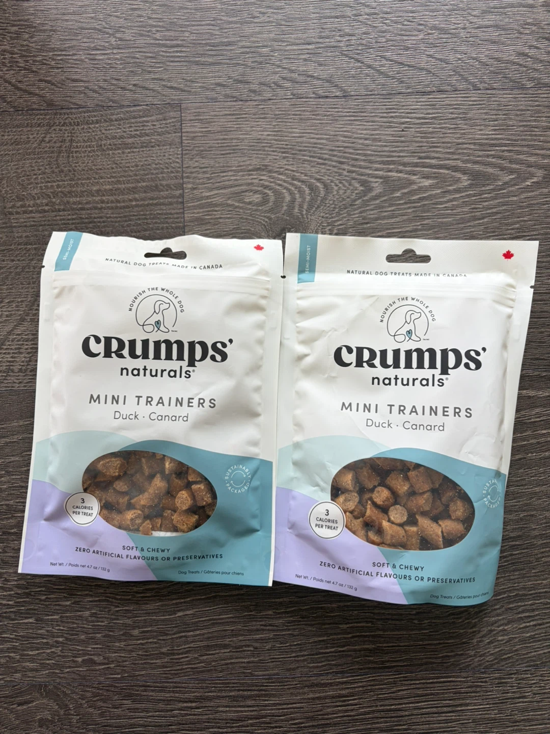 Crumps dog treats mini trainers