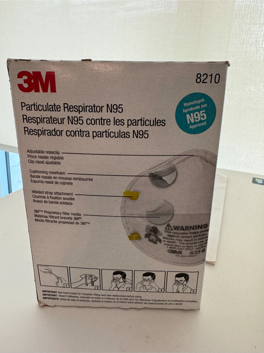 3M 8210 Particulate Respirator N95 Masks (20 count) - photo 2