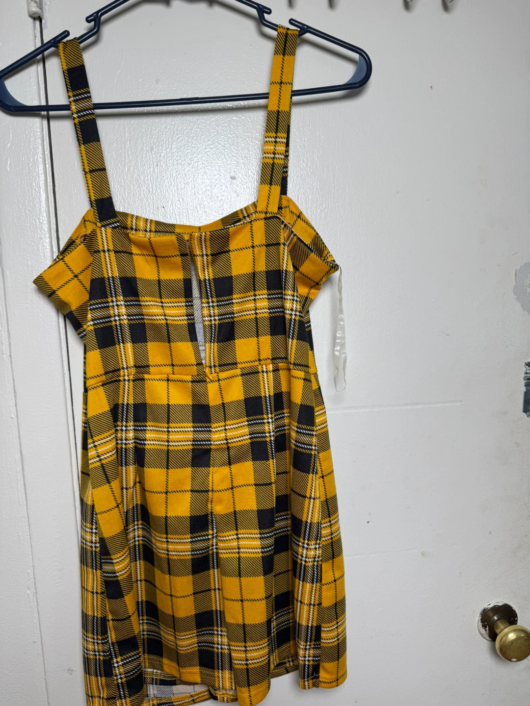 Yellow Plaid Pinafore Dress - photo 2