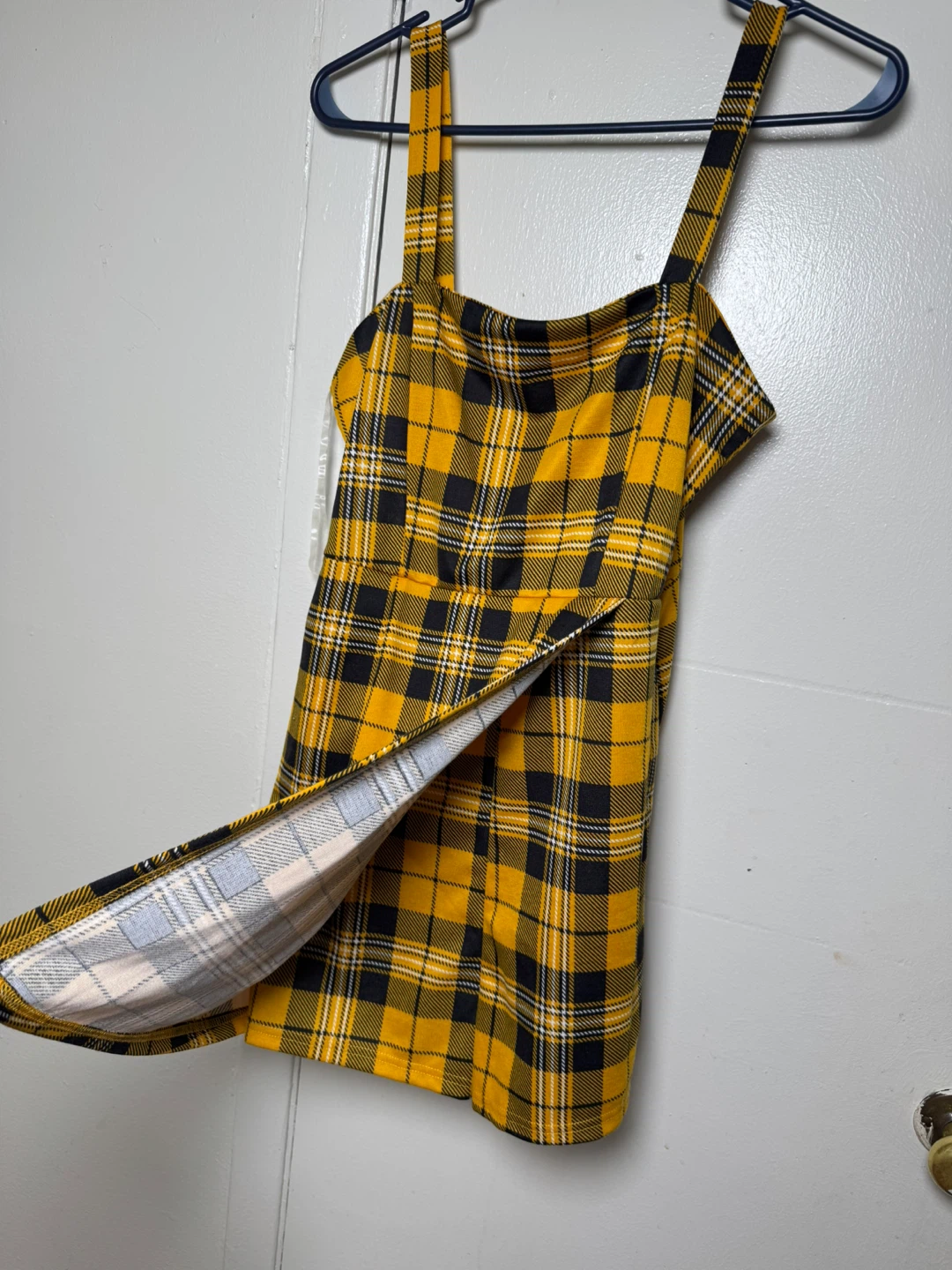 Yellow Plaid Pinafore Dress - photo 4