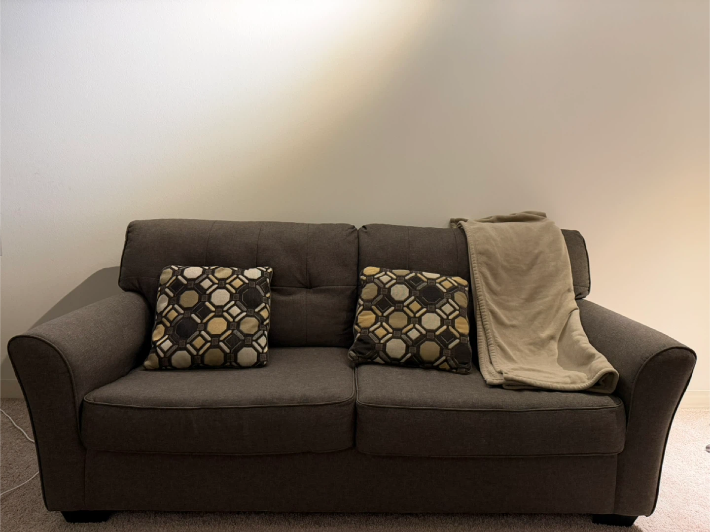 Gray Fabric Loveseat Sofa