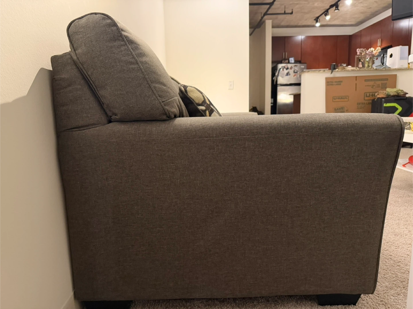 Gray Fabric Loveseat Sofa - photo 5
