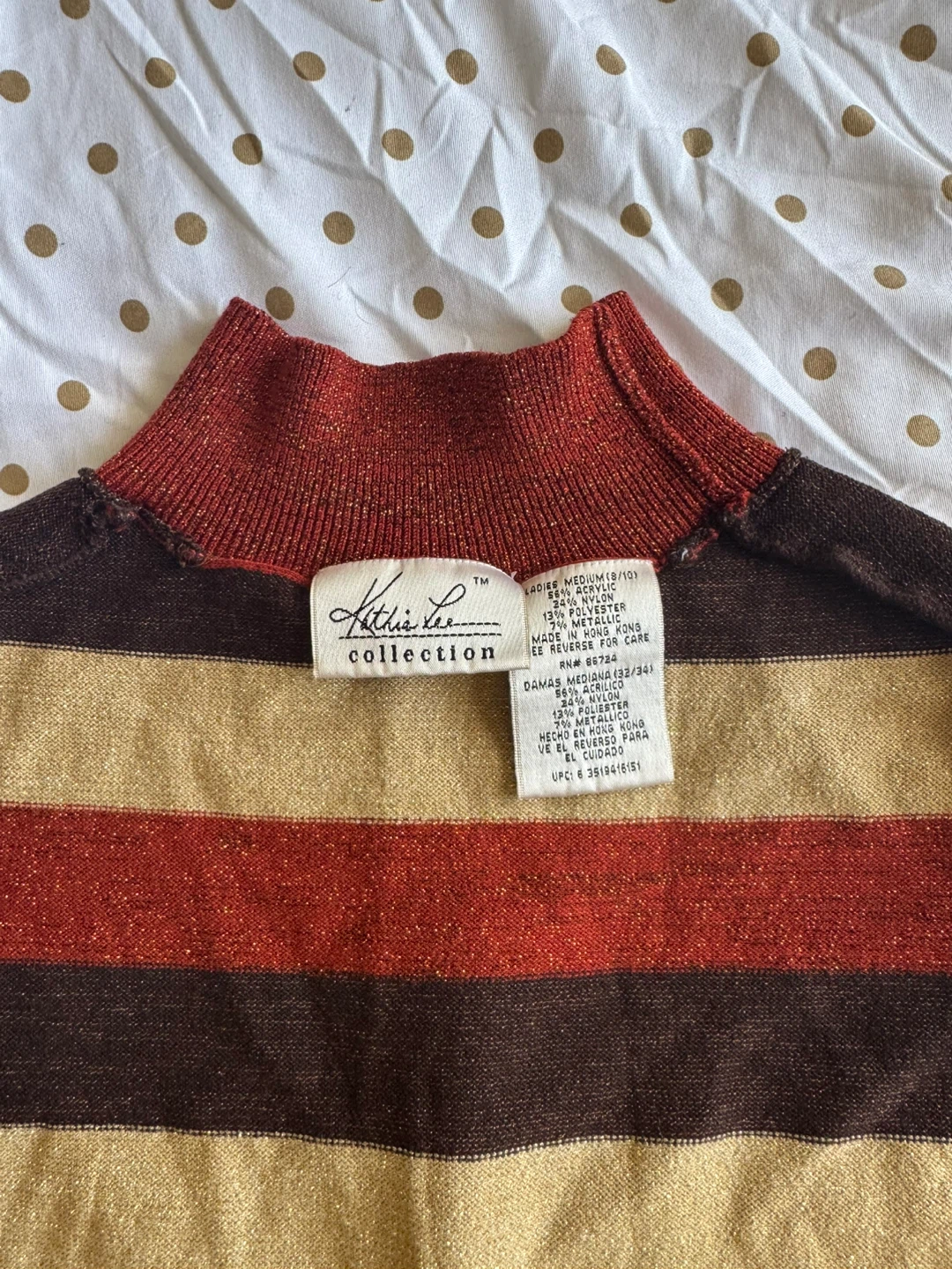 Kathi Lee Collection Sleeveless Mock Neck Metallic Striped Top - photo 3