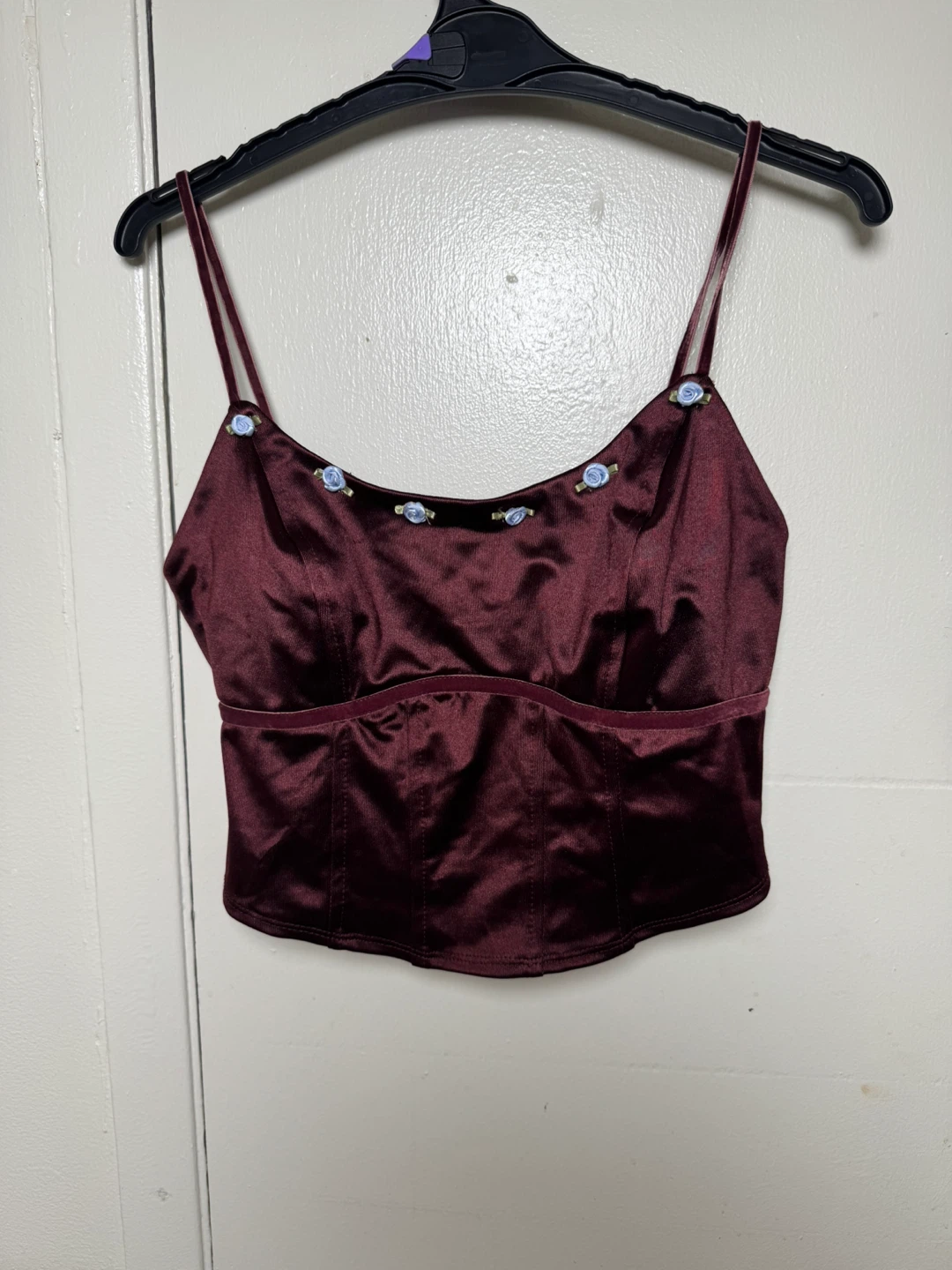Wild Fable Burgundy Satin Smocked Cami Top XL