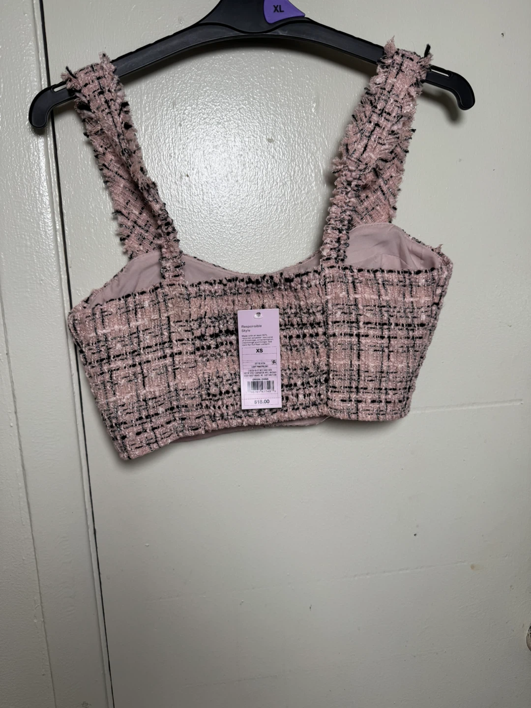 Wild Fable Pink Tweed Cropped Top XS - photo 2