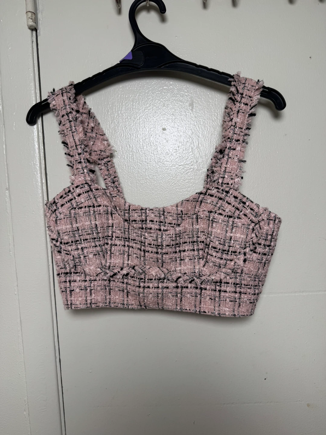 Wild Fable Pink Tweed Cropped Top XS