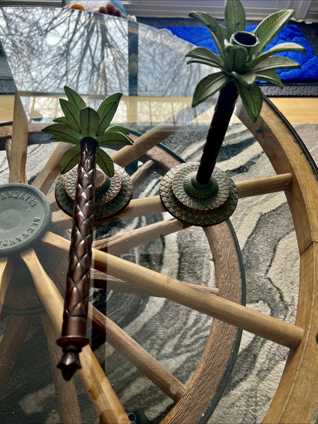 Set of 4 Palm Tree Candle Holders