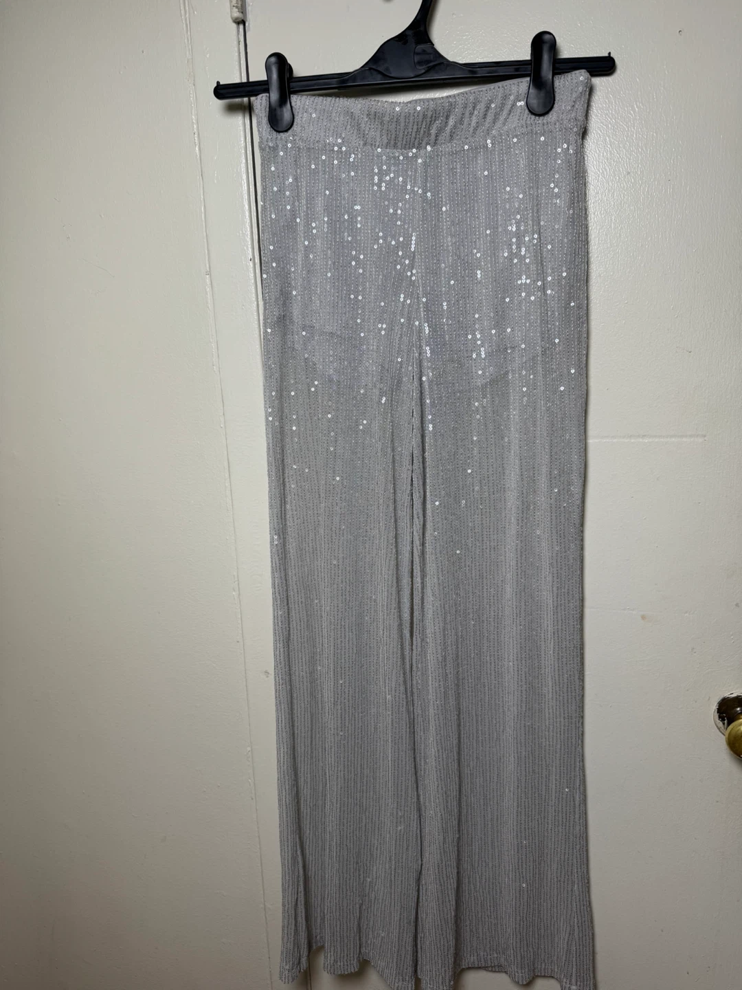 Wild Fable Women's Sequin Pants Silver Size Medium