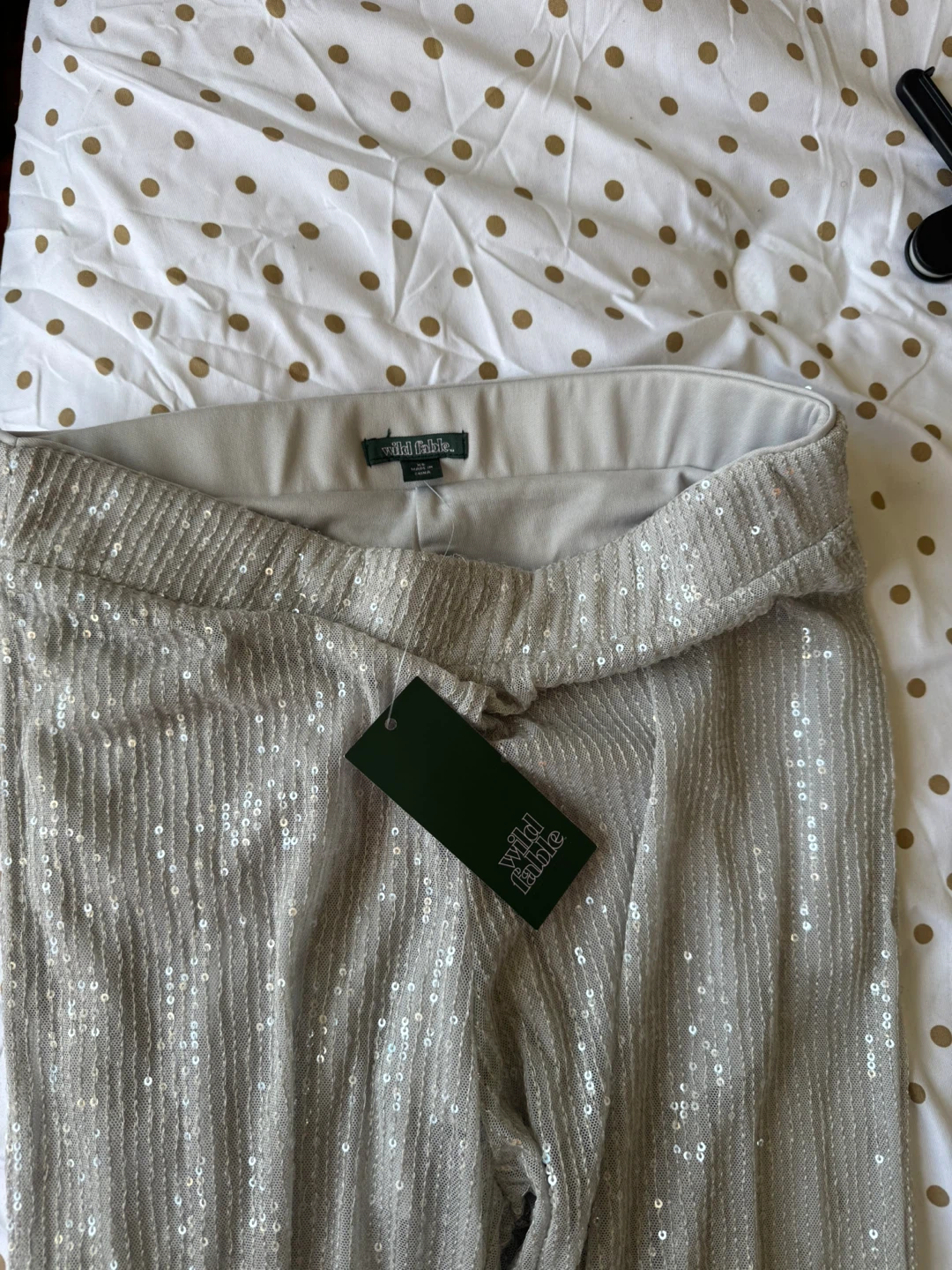 Wild Fable Women's Sequin Pants Silver Size Medium - photo 3