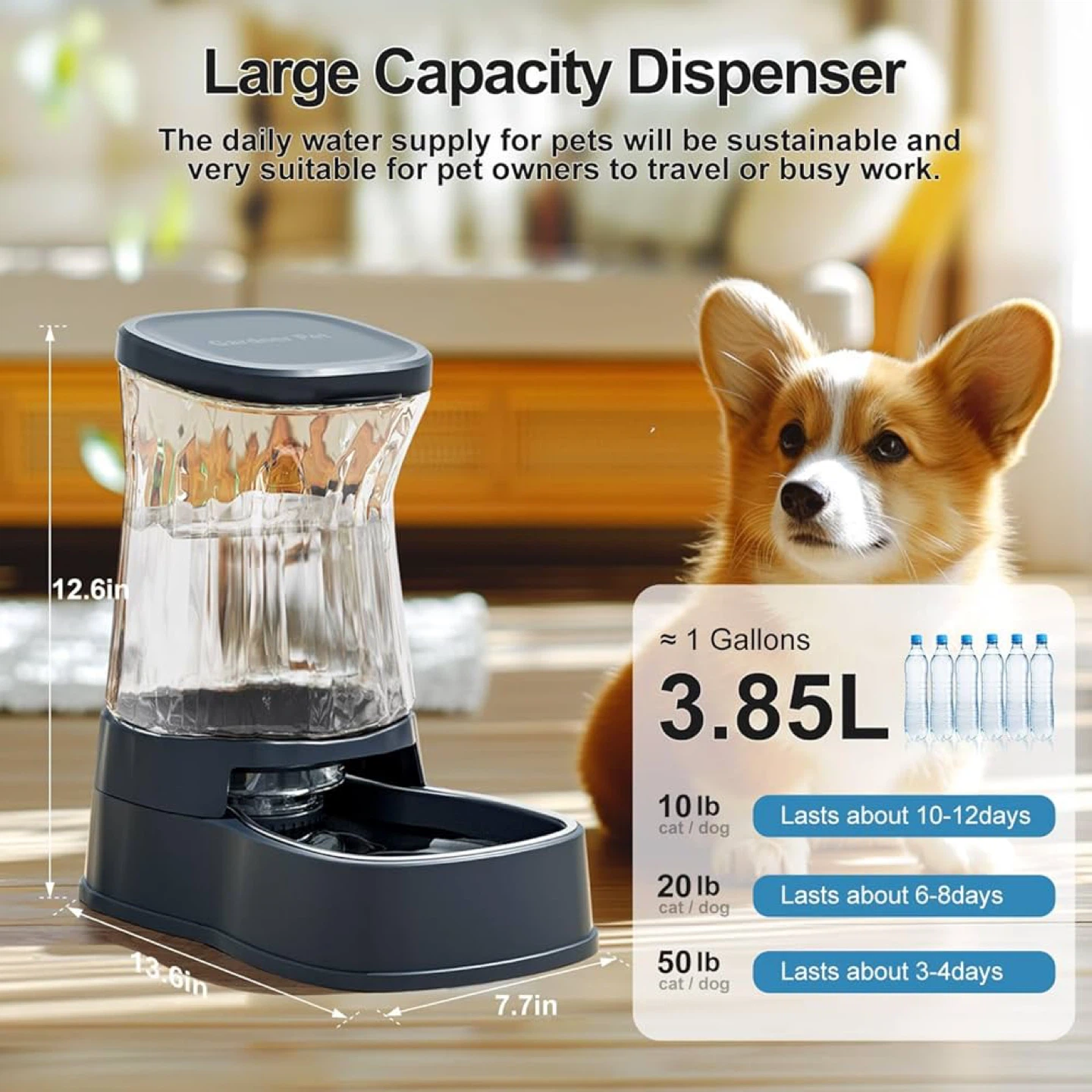 Gardner Pet Large Capacity Automatic Pet Water Dispenser