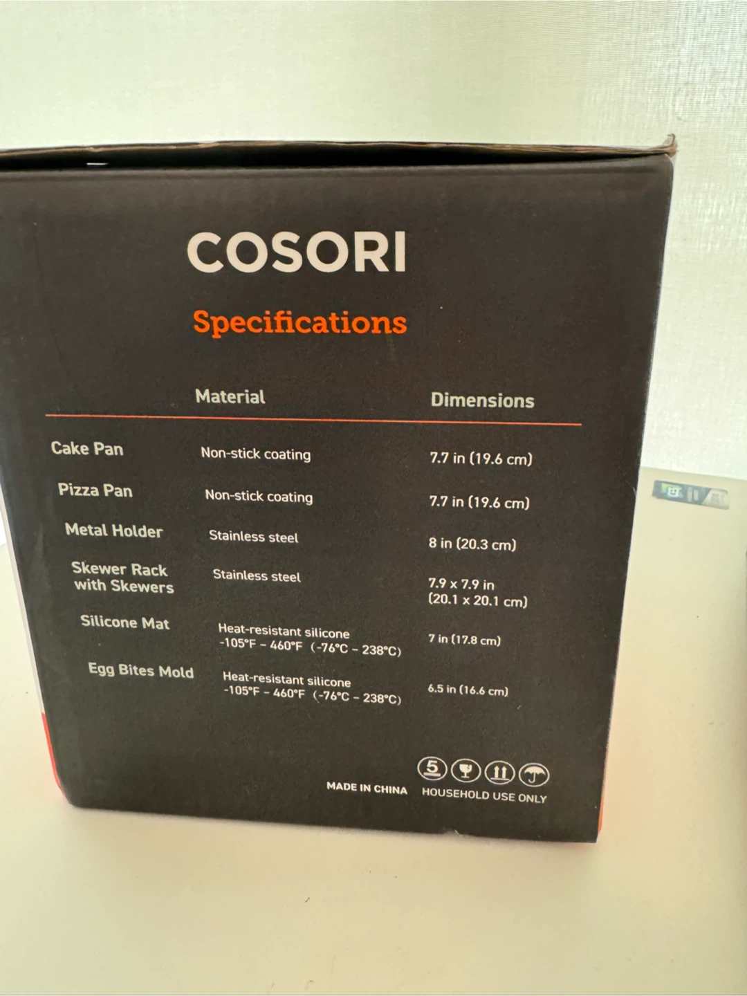 NEW in box!COSORI 5.8-Quart Air Fryer Accessories Set - photo 2