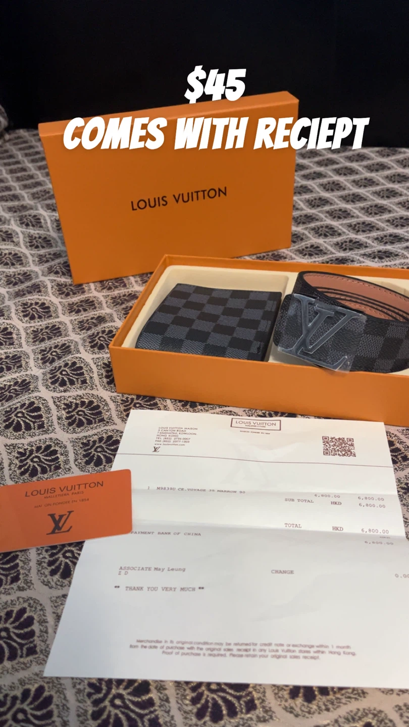Louis Vuitton Damier Wallet and Belt Set