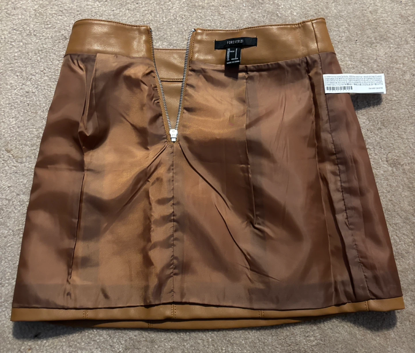 Forever 21 Faux Leather Mini Skirt - Tan - (Size S) - photo 3