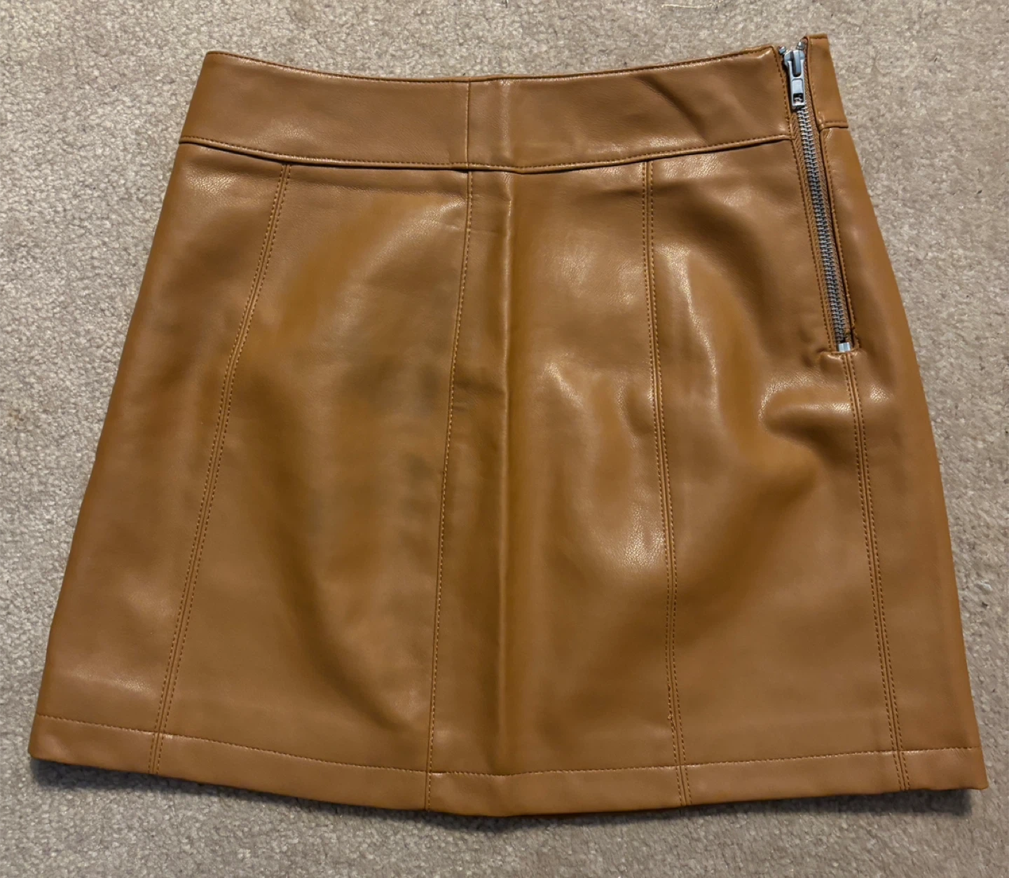 Forever 21 Faux Leather Mini Skirt - Tan - (Size S)