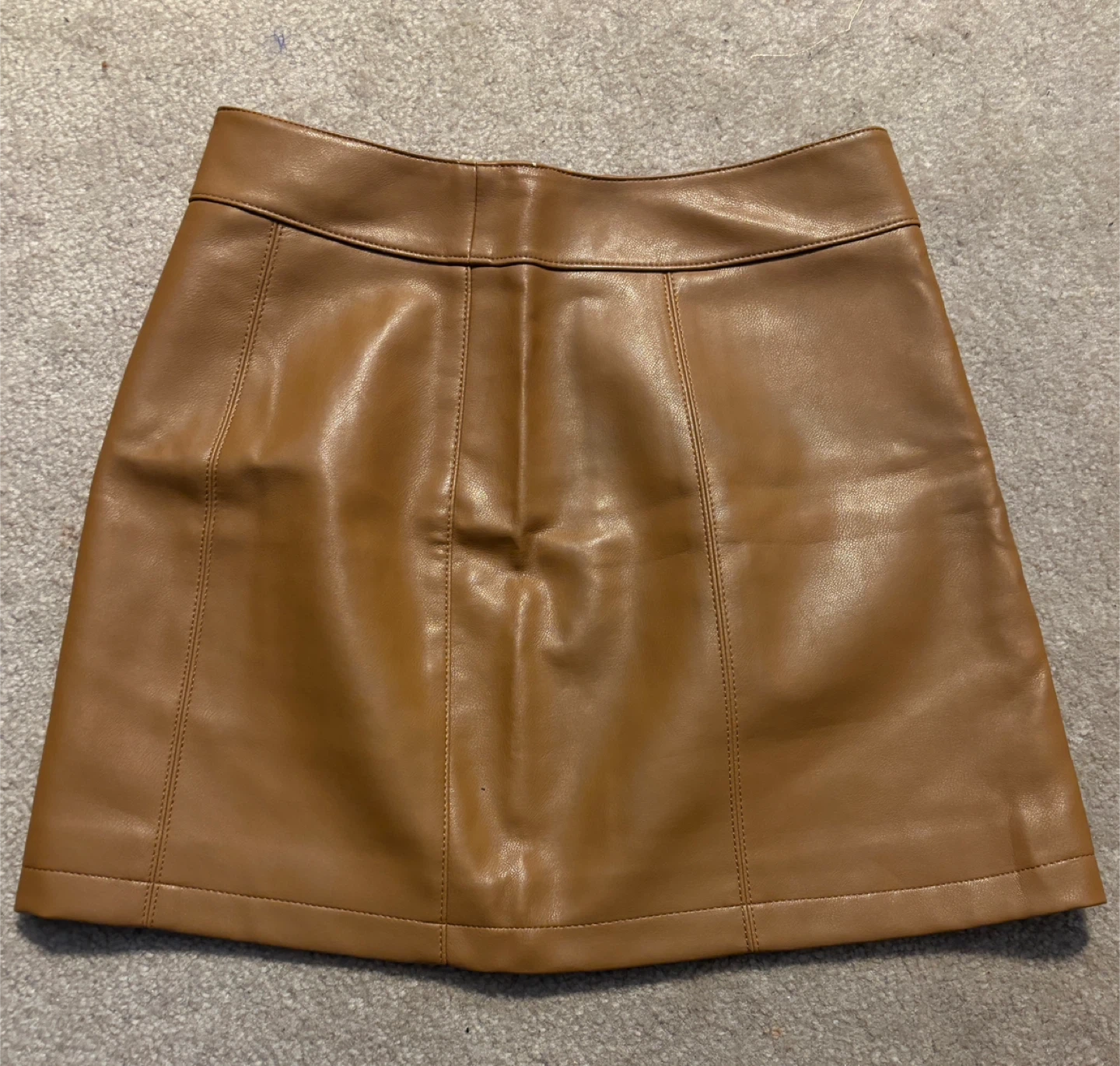 Forever 21 Faux Leather Mini Skirt - Tan - (Size S) - photo 2