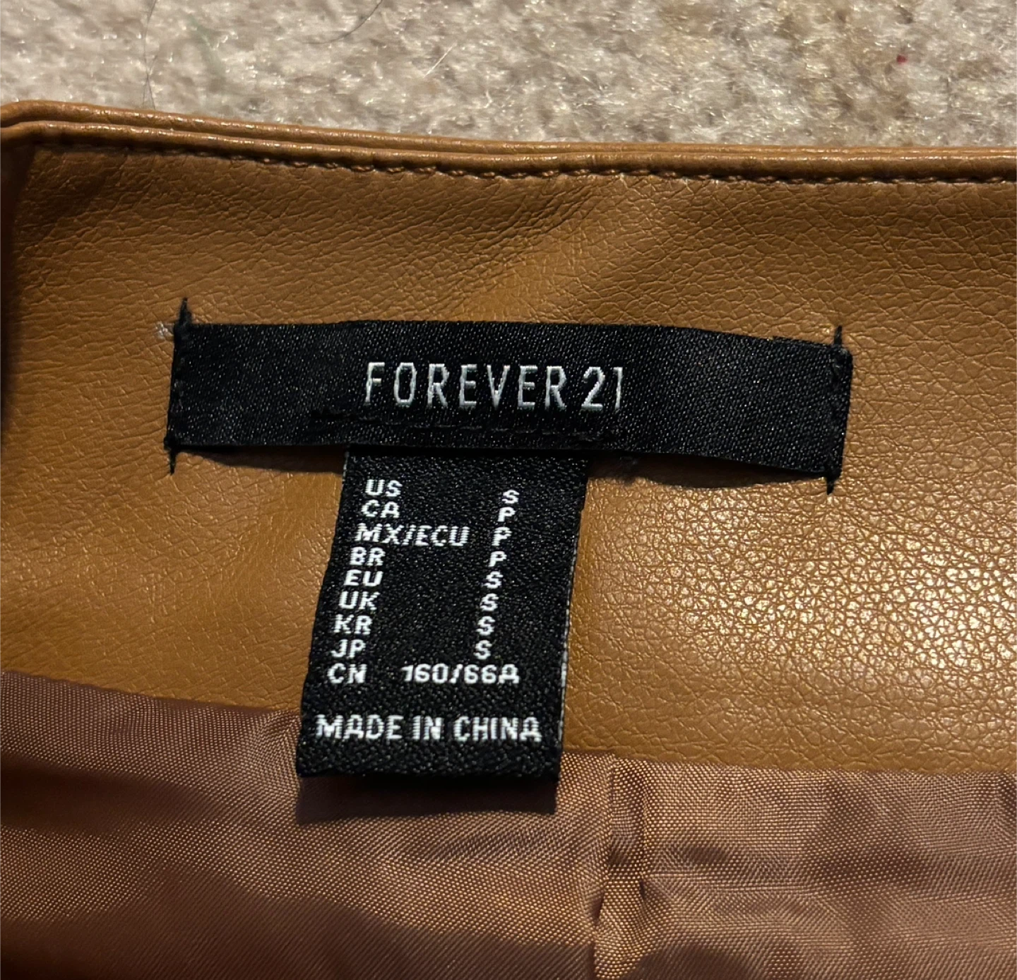 Forever 21 Faux Leather Mini Skirt - Tan - (Size S) - photo 5