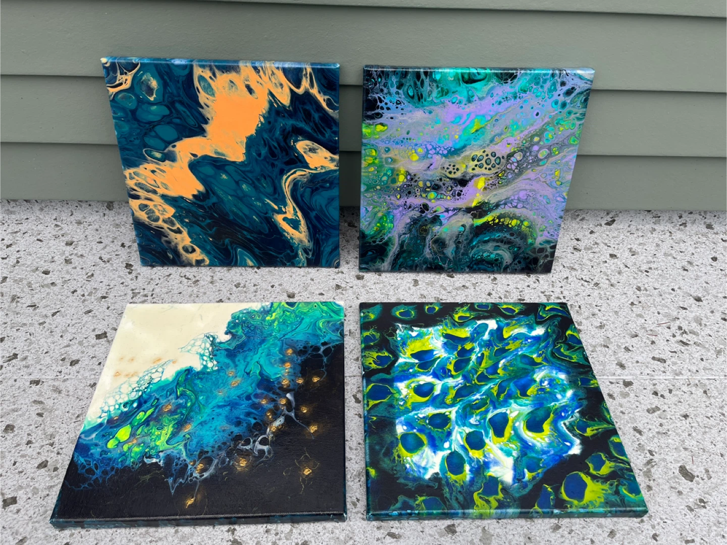 Fluid Abstract Acrylic Pour Paintings Andrea Louis