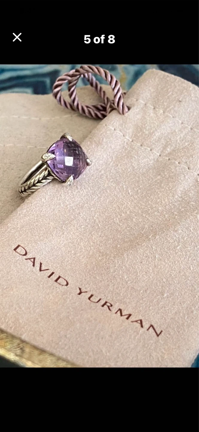 💜David Yurman Amethyst Diamond Ring - photo 5