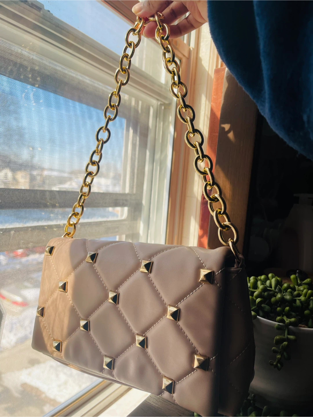 Quilted Studded Shoulder Bag - photo 2