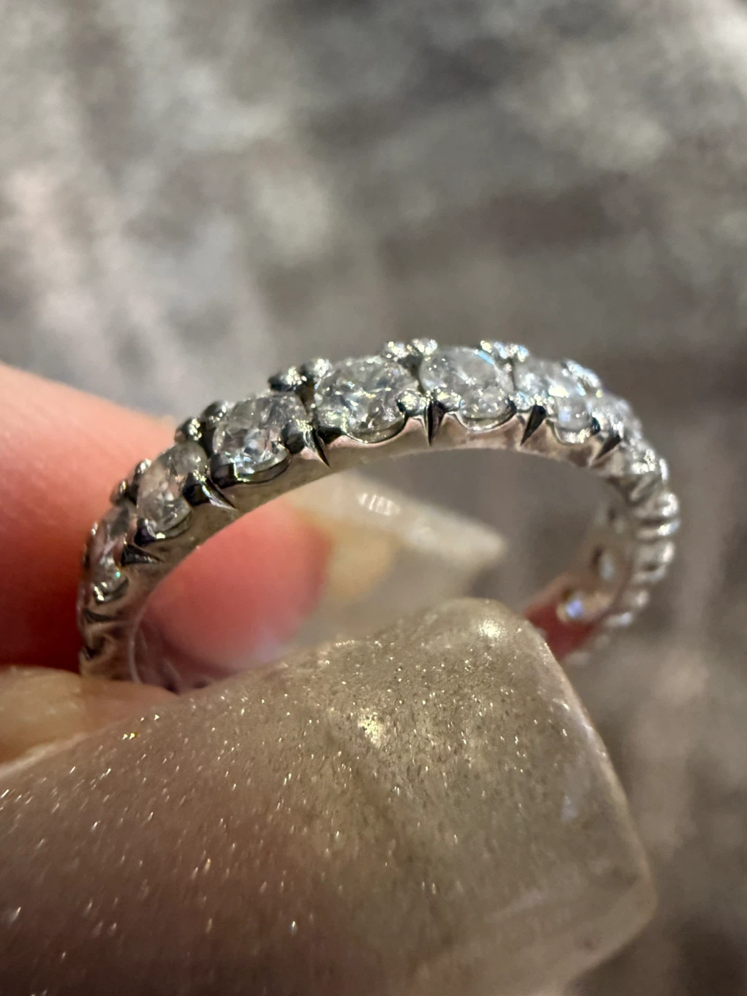 New Sterling Silver Moissanite Eternity Band Ring 5.5 - photo 2