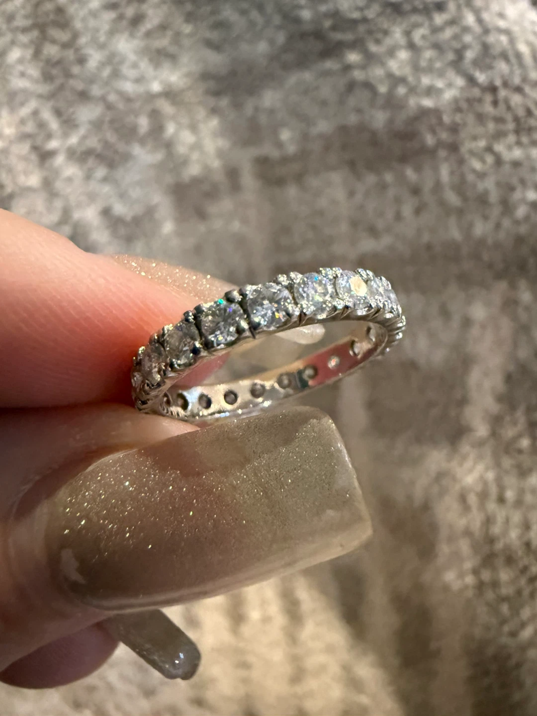 New Sterling Silver Moissanite Eternity Band Ring 5.5