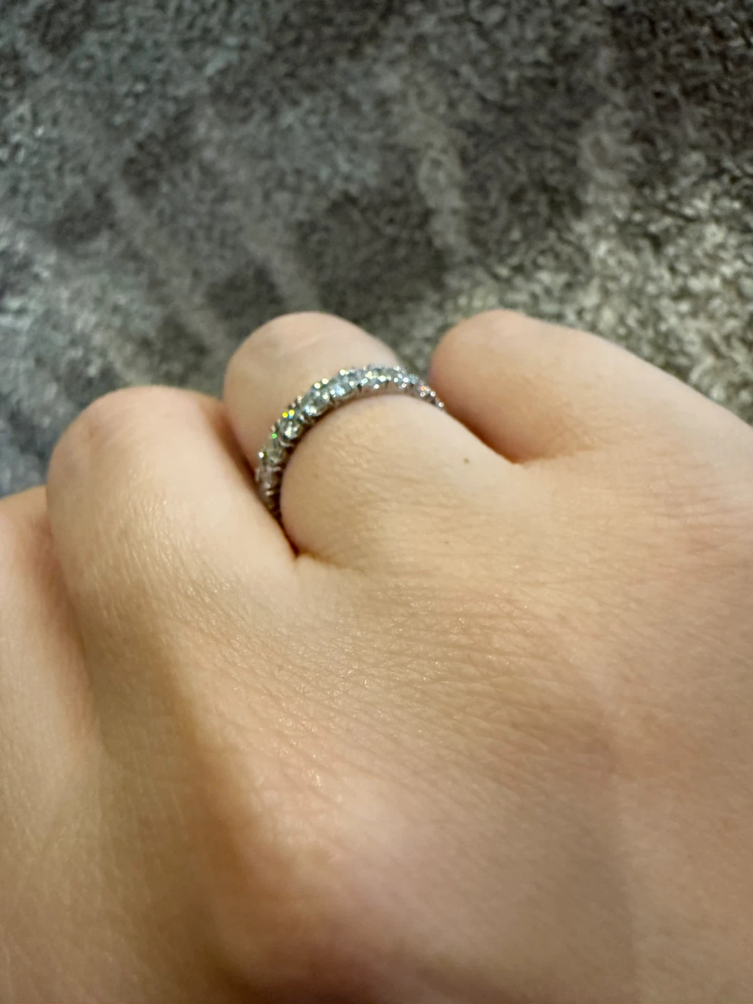 New Sterling Silver Moissanite Eternity Band Ring 5.5 - photo 4