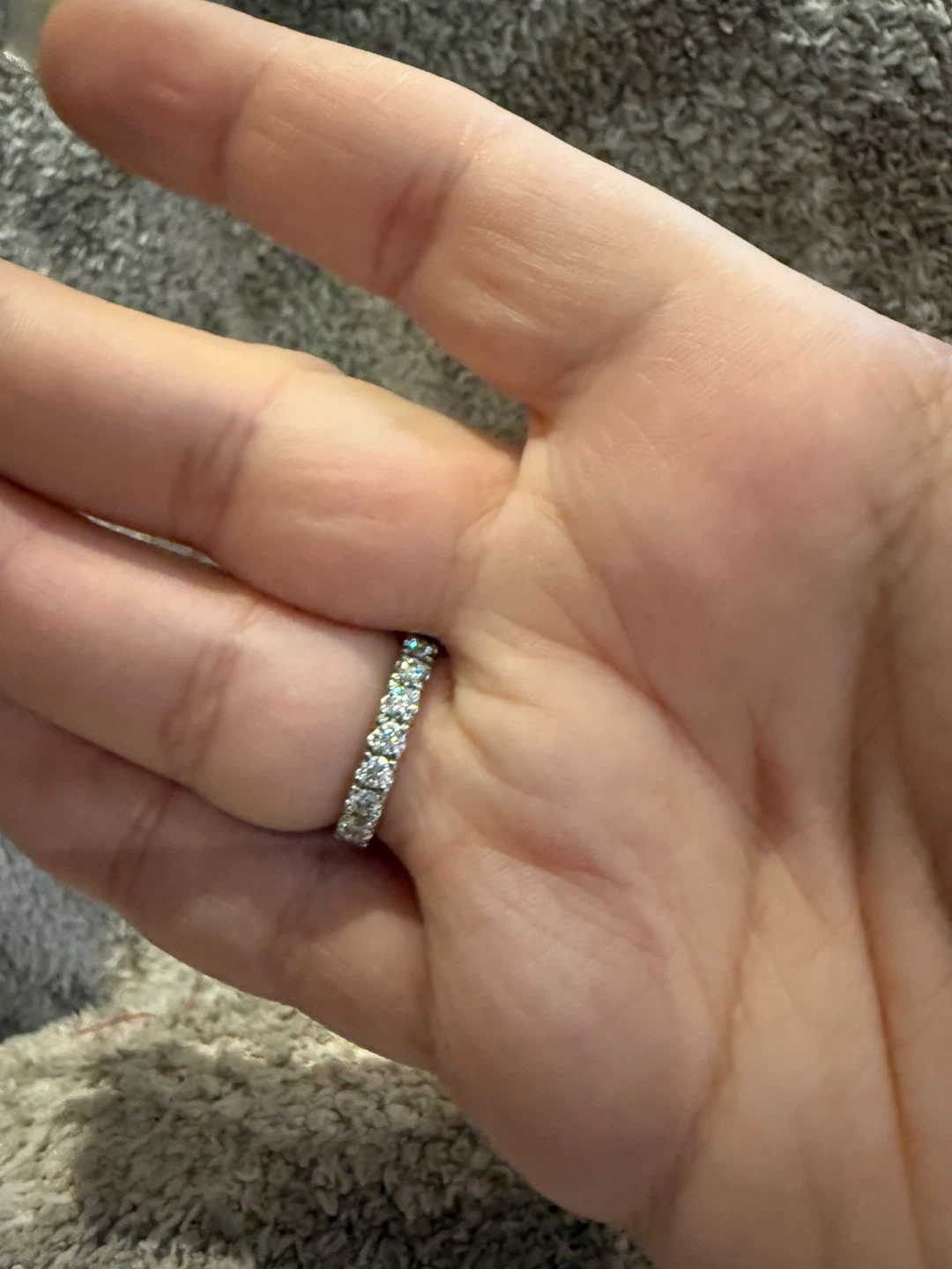 New Sterling Silver Moissanite Eternity Band Ring 5.5 - photo 3
