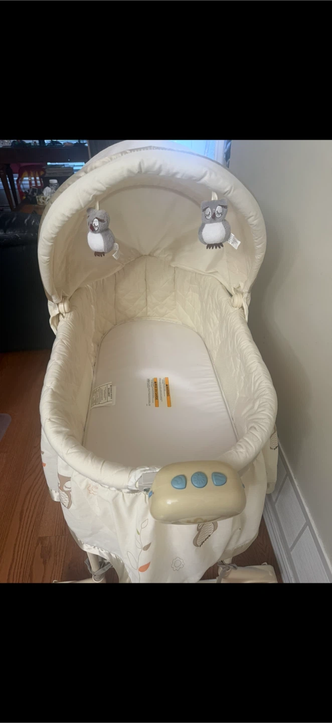 Baby Bed- Sleep Sounds, Night Light, Soft Vibration