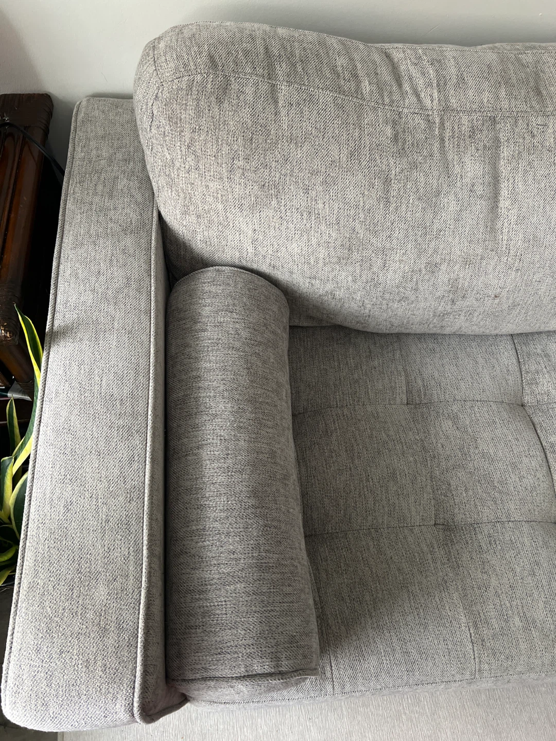 Beige grey 3 seater sofa great for sleepover - photo 3