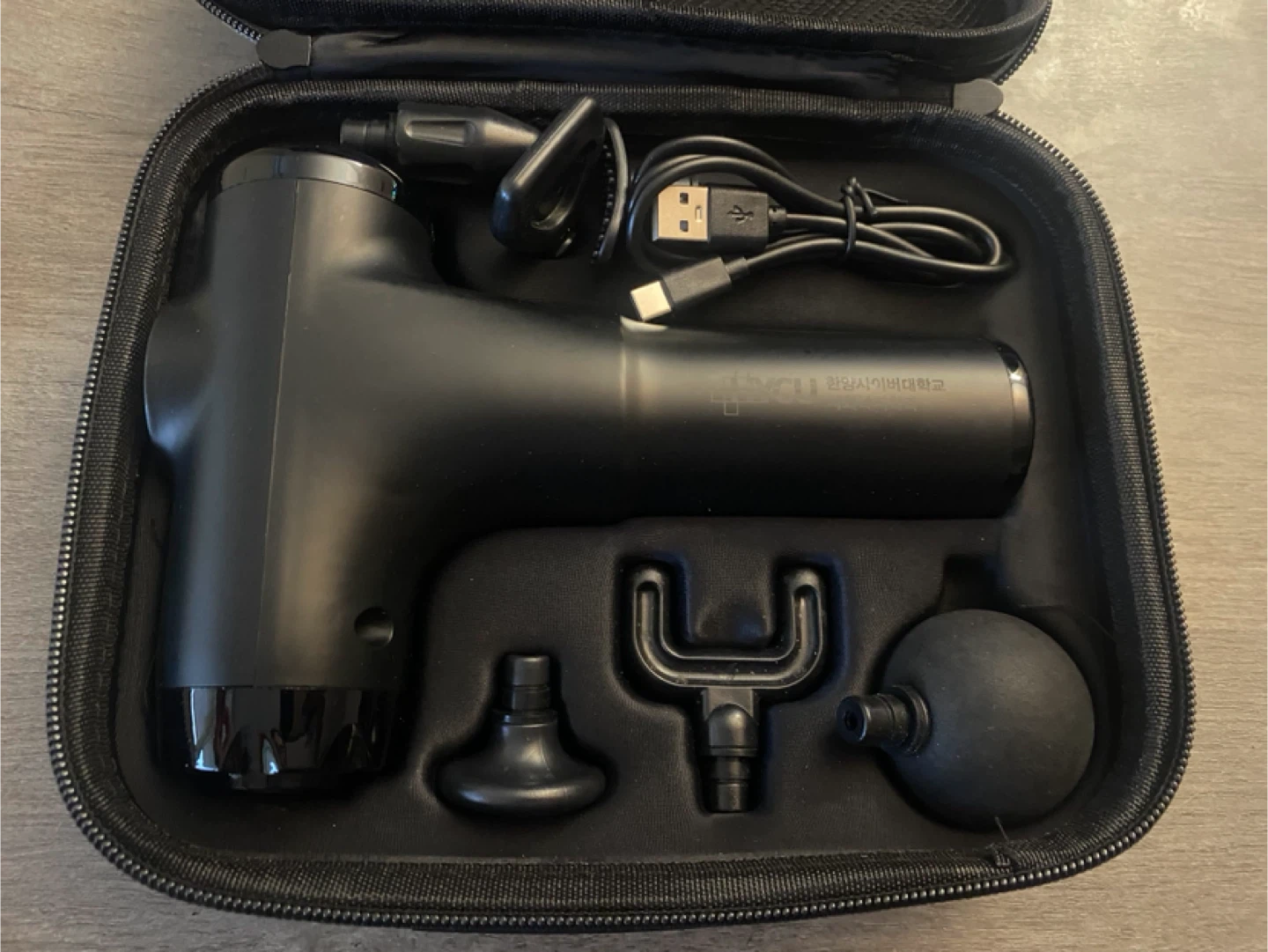 Black Massage Gun with 4 Attachments - photo 2