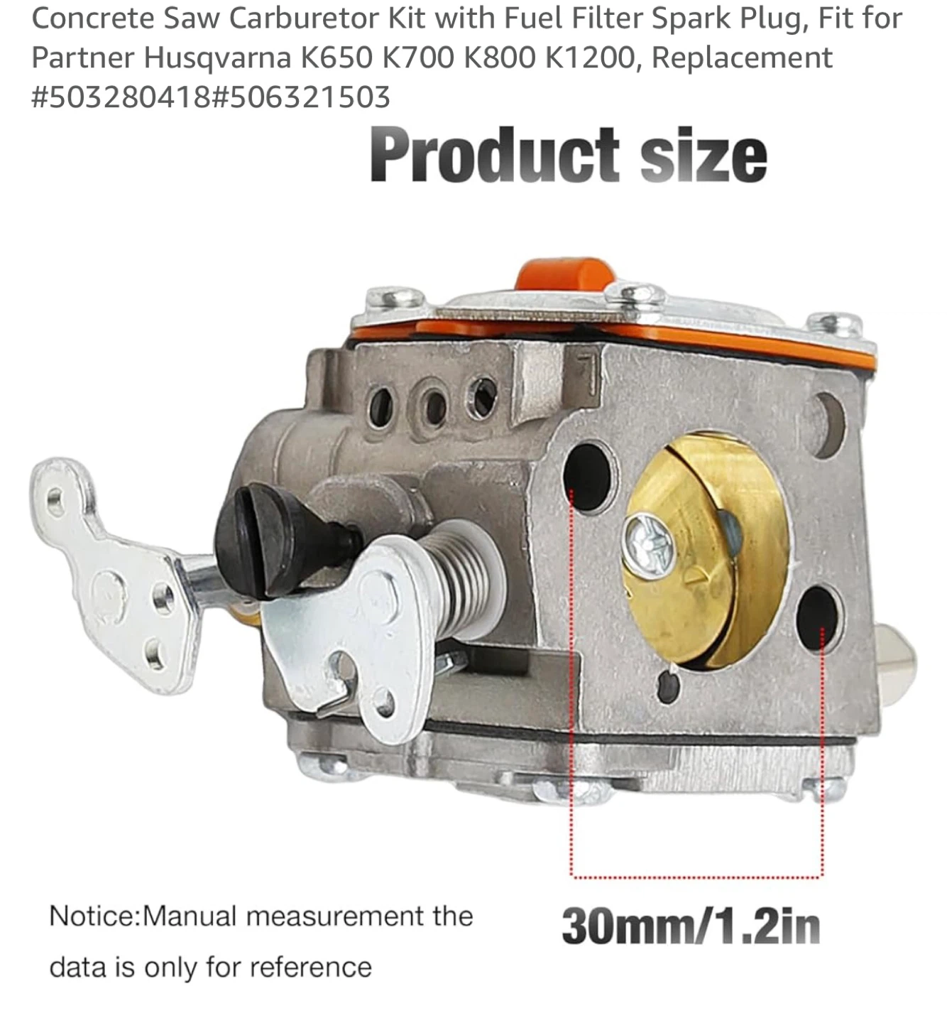 Carburetor Kit for Partner Husqvarna K650 K700 K800 K1200 - photo 4
