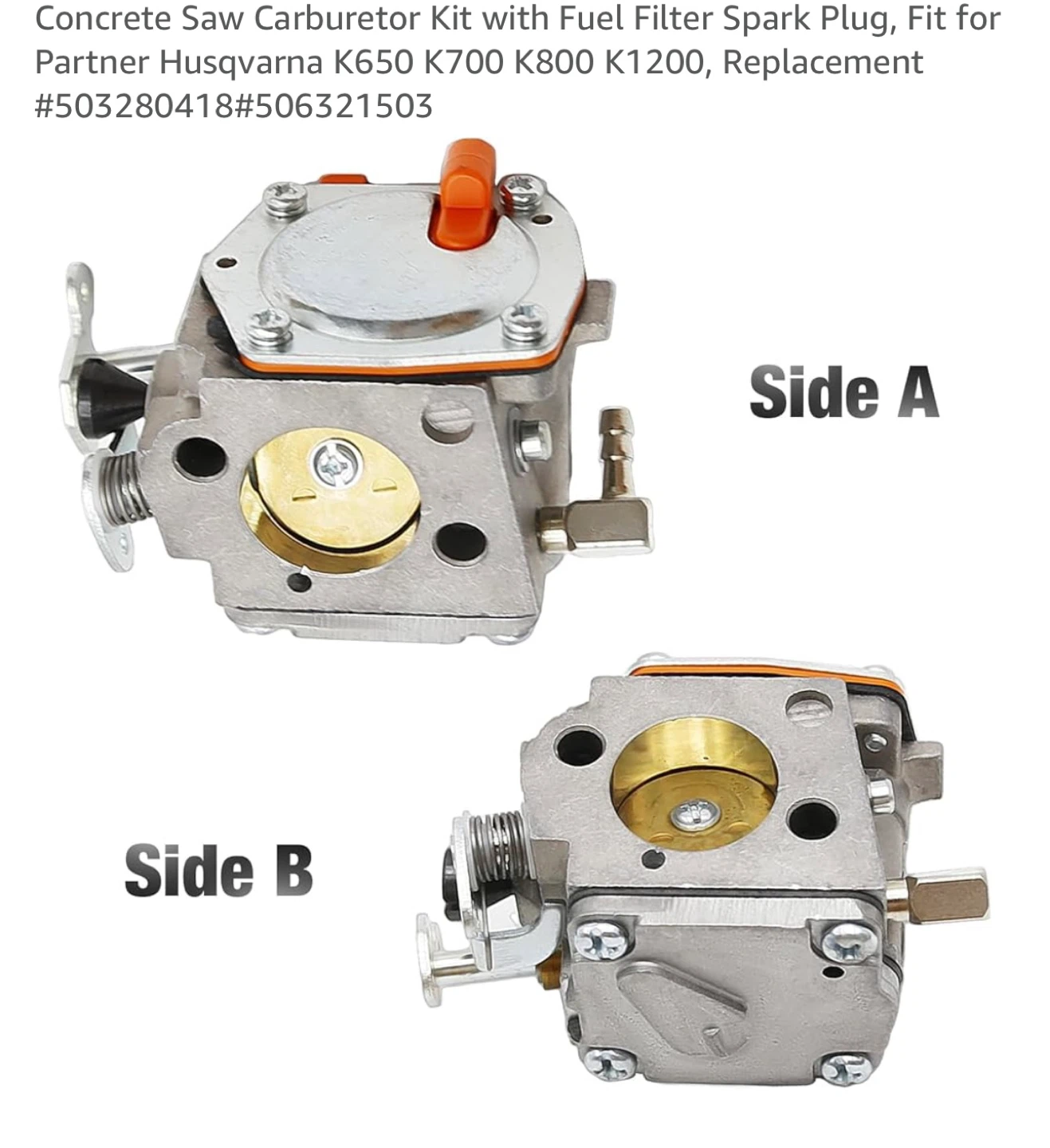 Carburetor Kit for Partner Husqvarna K650 K700 K800 K1200 - photo 3