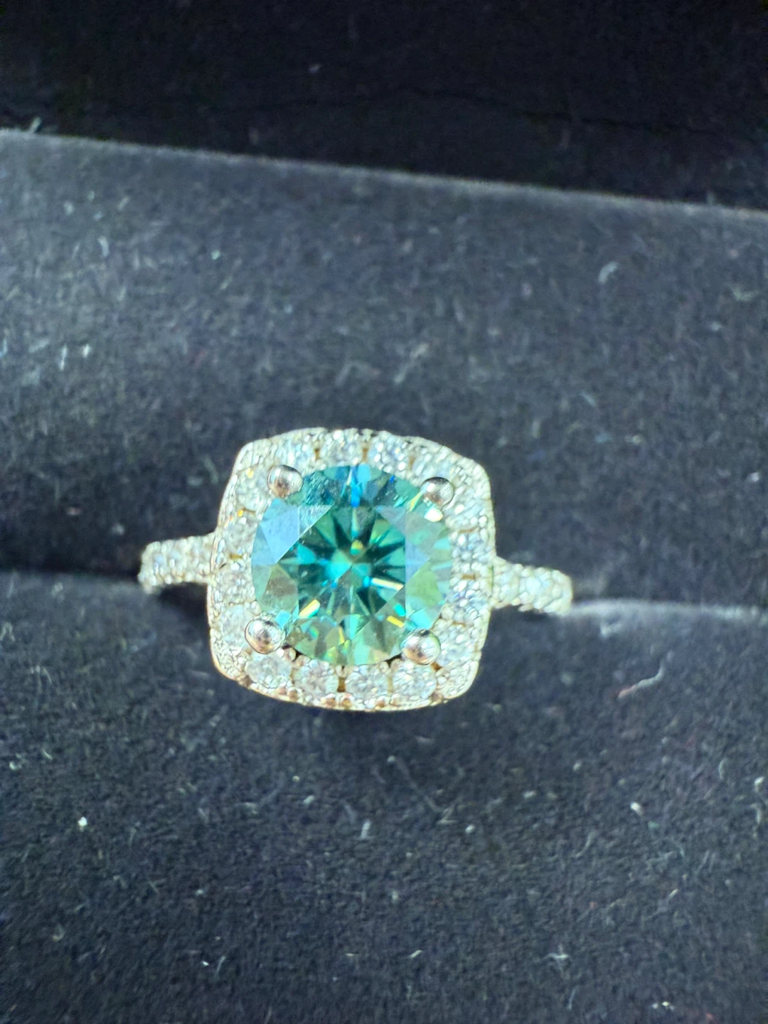 Brand new green moissanite Halo Ring 💍 size 6 - photo 3