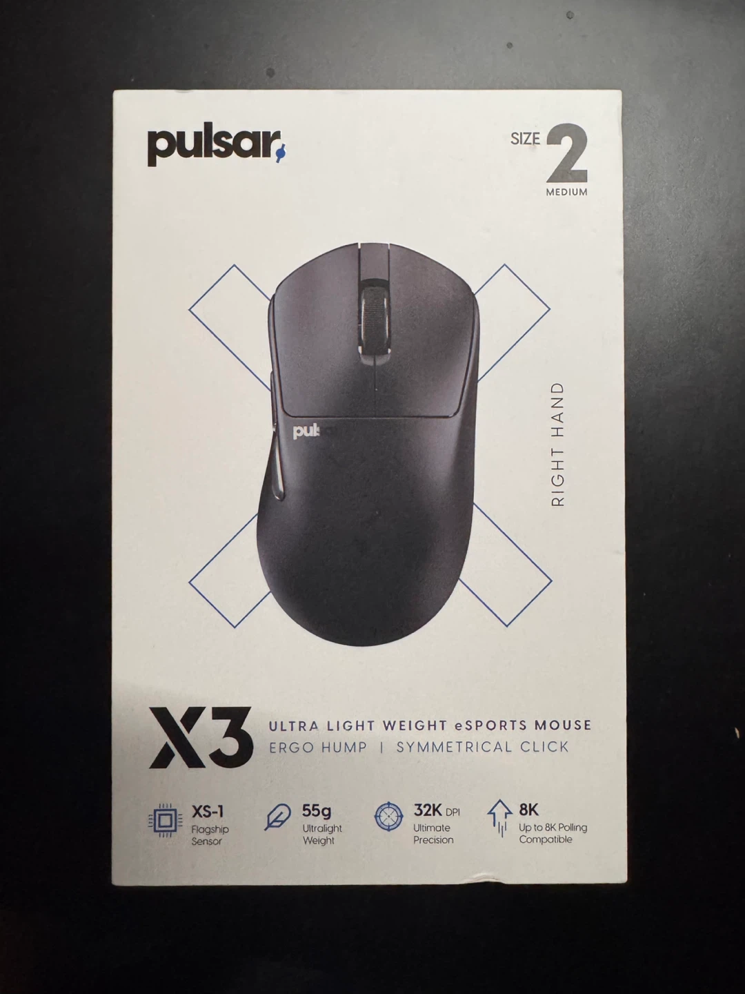 Pulsar X3 gaming mouse - Size 2 Medium - Black