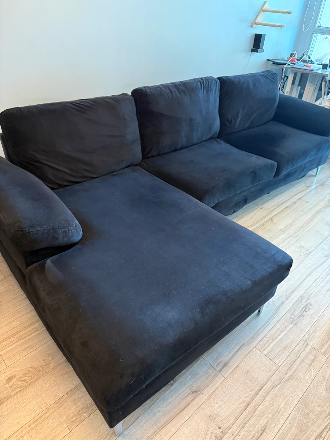 Black Left Facing Sectional Sofa