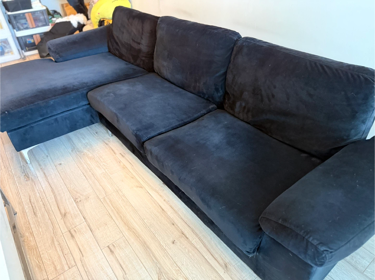 Black Left Facing Sectional Sofa - photo 3