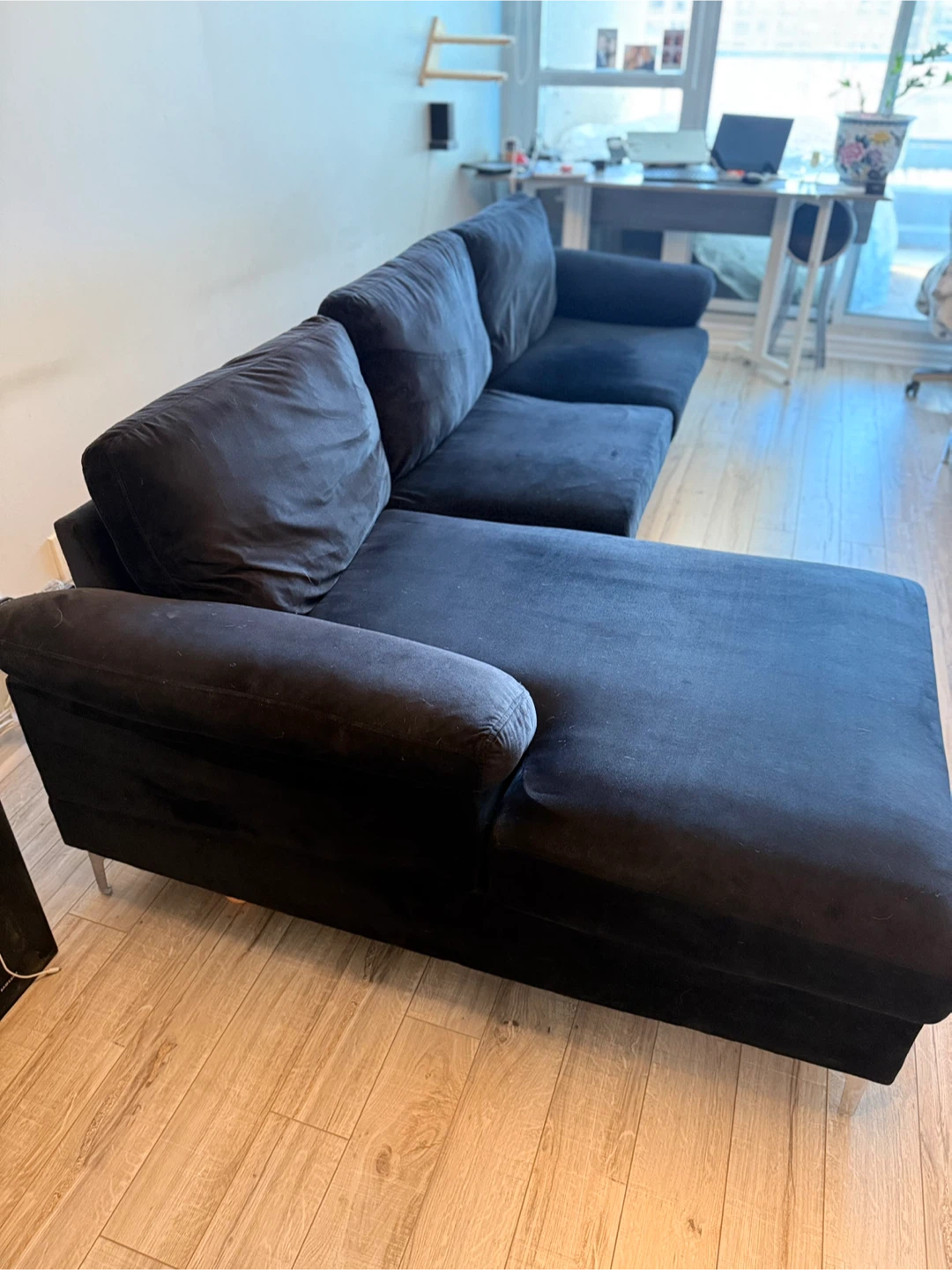 Black Left Facing Sectional Sofa - photo 4