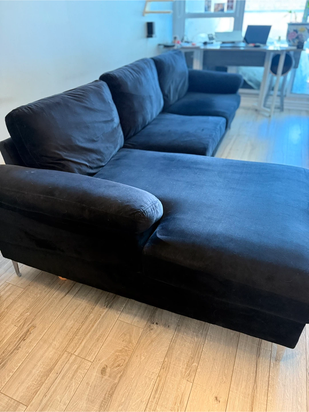 Black Left Facing Sectional Sofa - photo 5