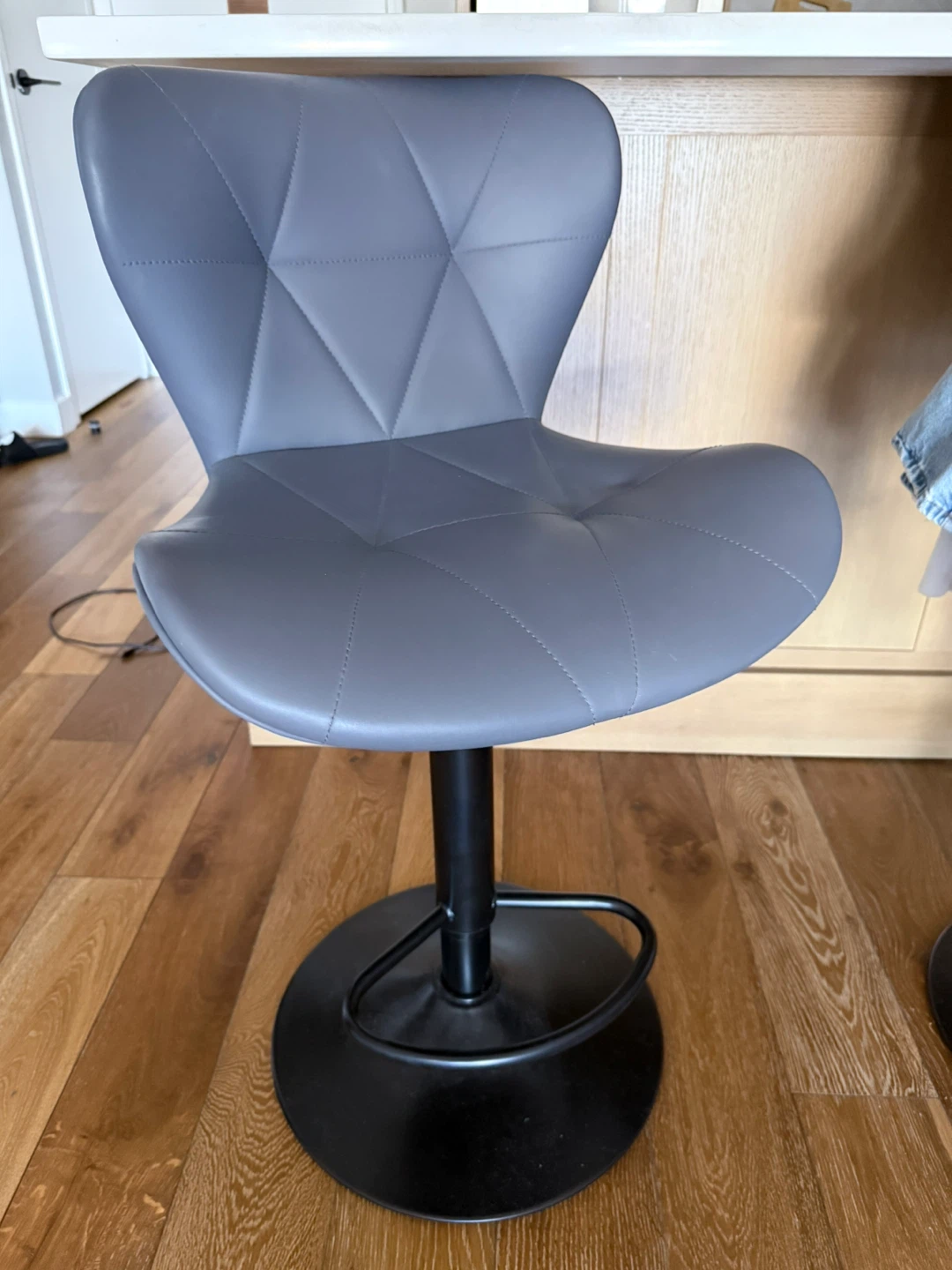 Pair of Gray Swivel Bar Stool