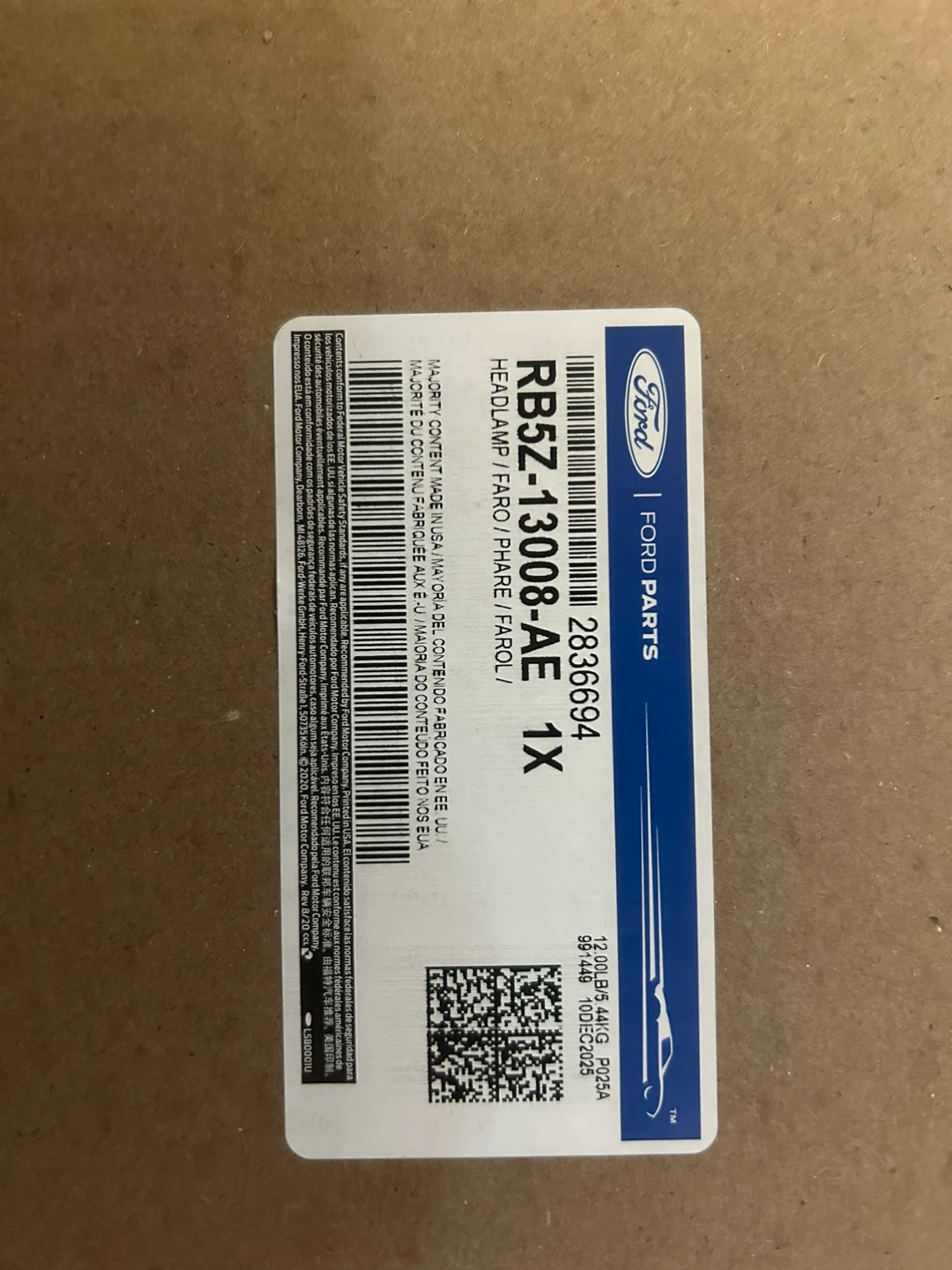 Ford RB5Z-13008-AE Headlamp Assembly - photo 2